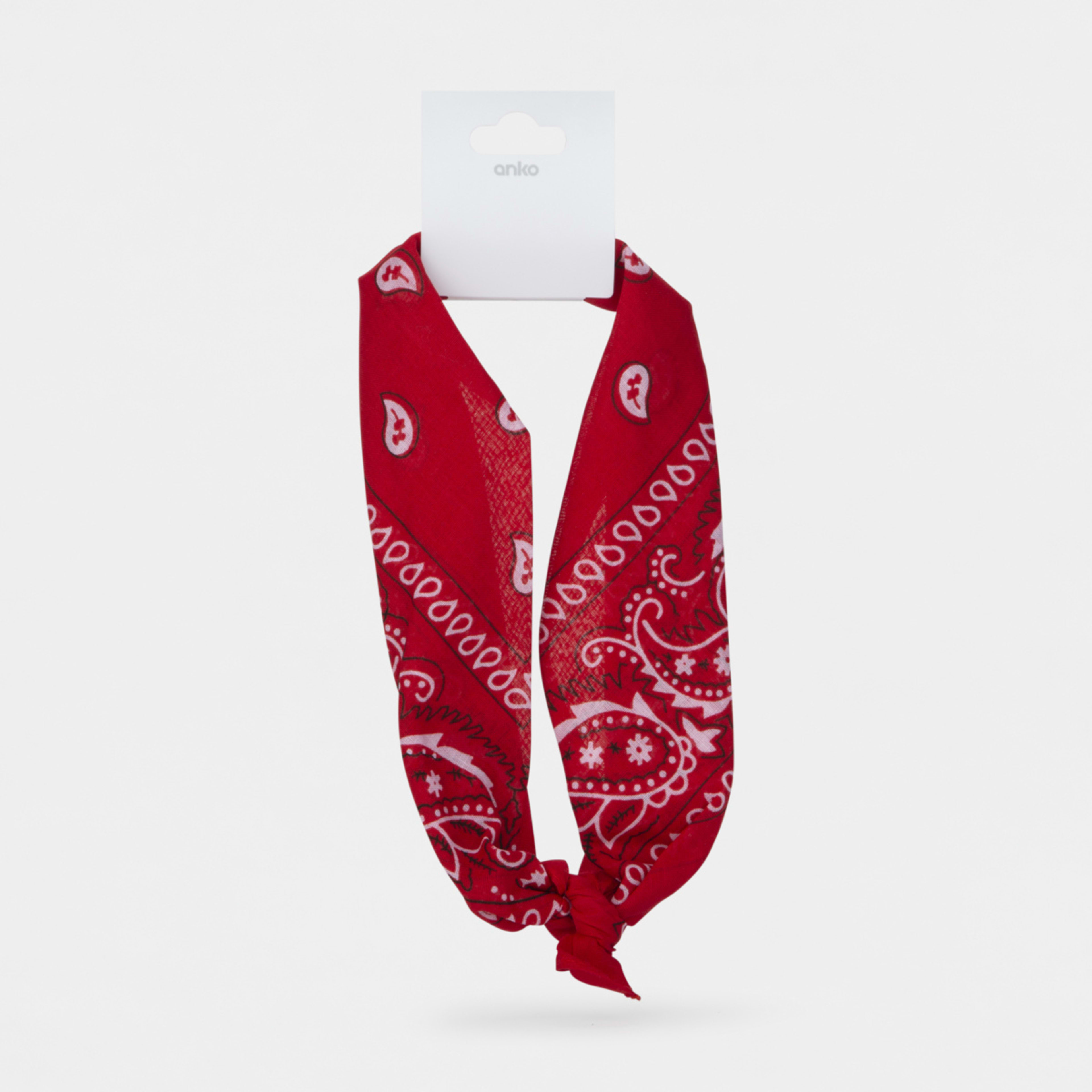 4 Paisley Hair Bandana - Red, 4 of 4