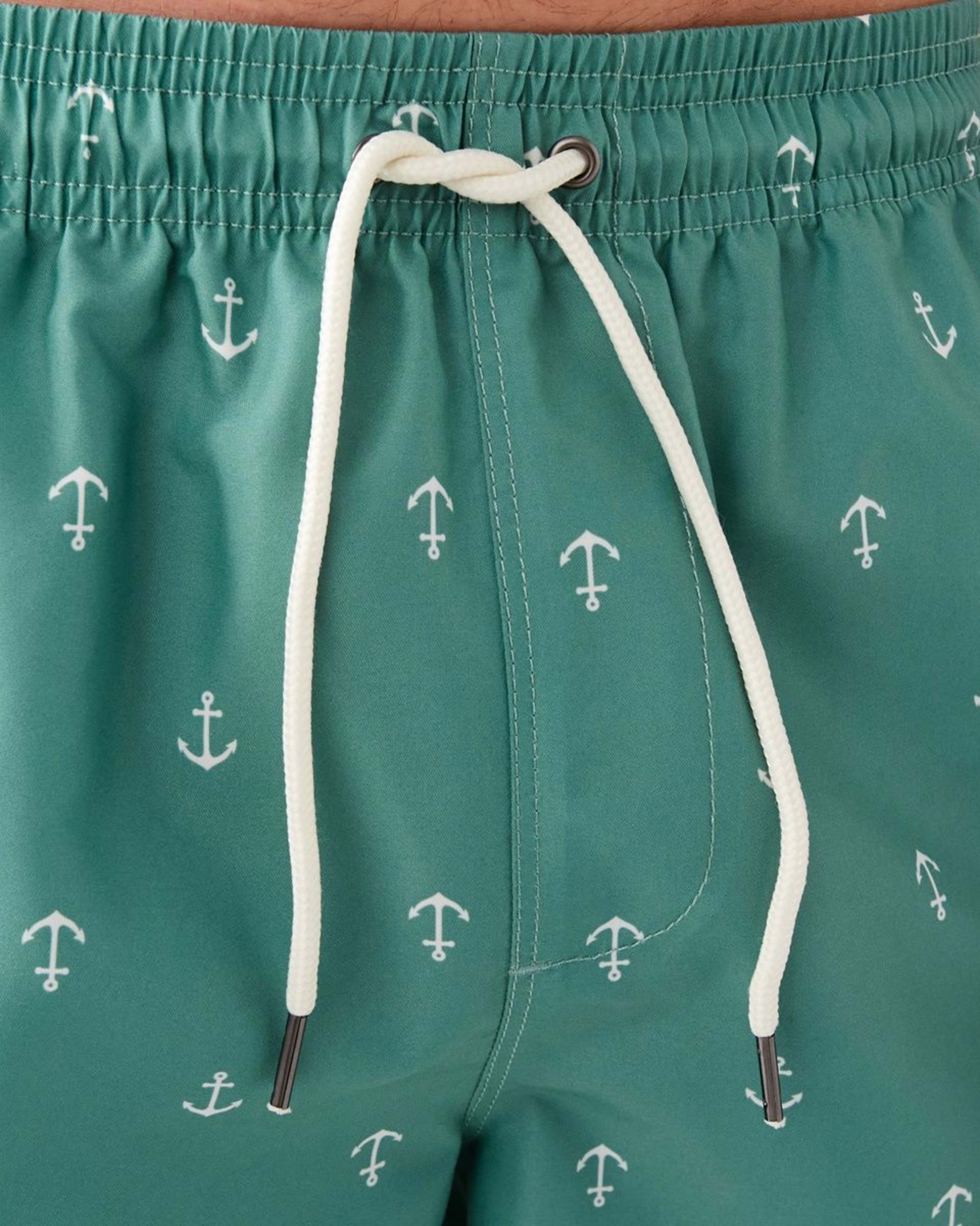 4 Mid Length Boardshorts Grn Anchor, 4 of 6