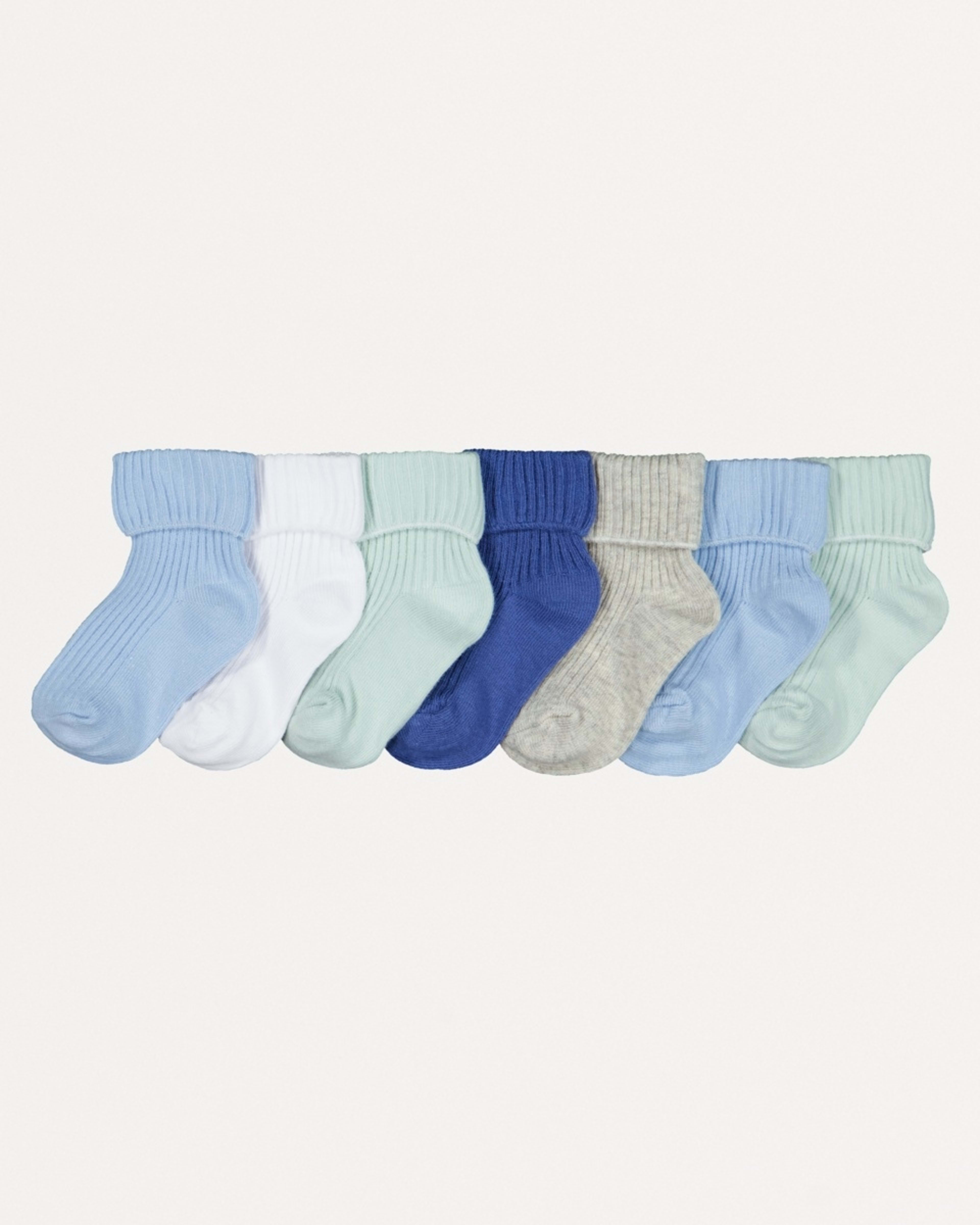 1 7 Pack Ribbed Socks Blue Pack, 1 of 2