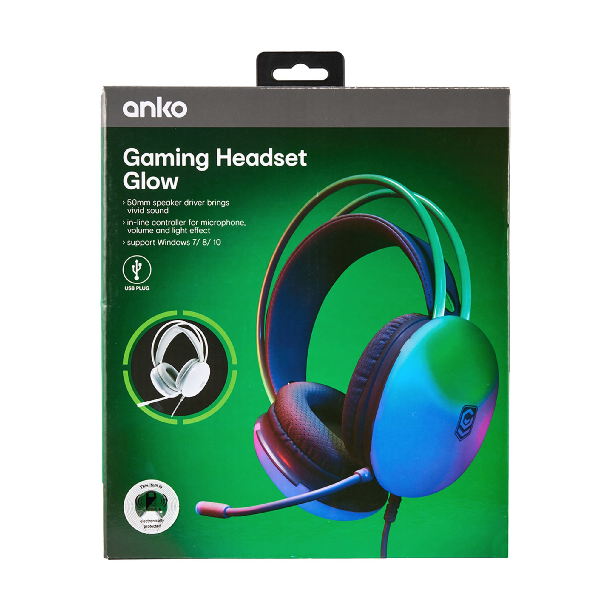 Gaming RGB Glow Headset White Kmart
