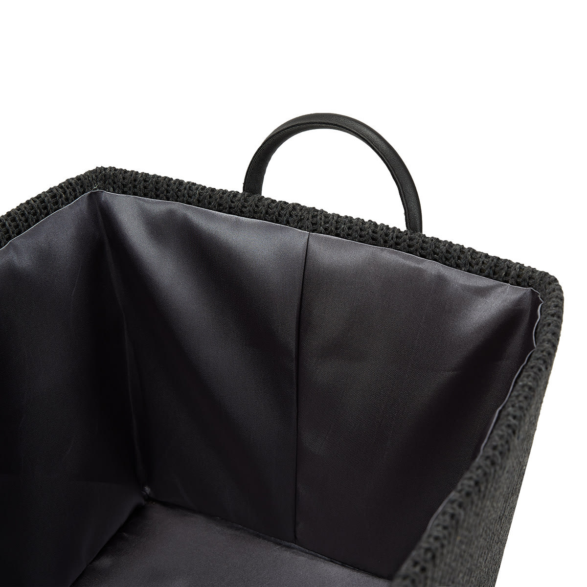 Rectangle Knitted Basket with Handles Charcoal Kmart NZ