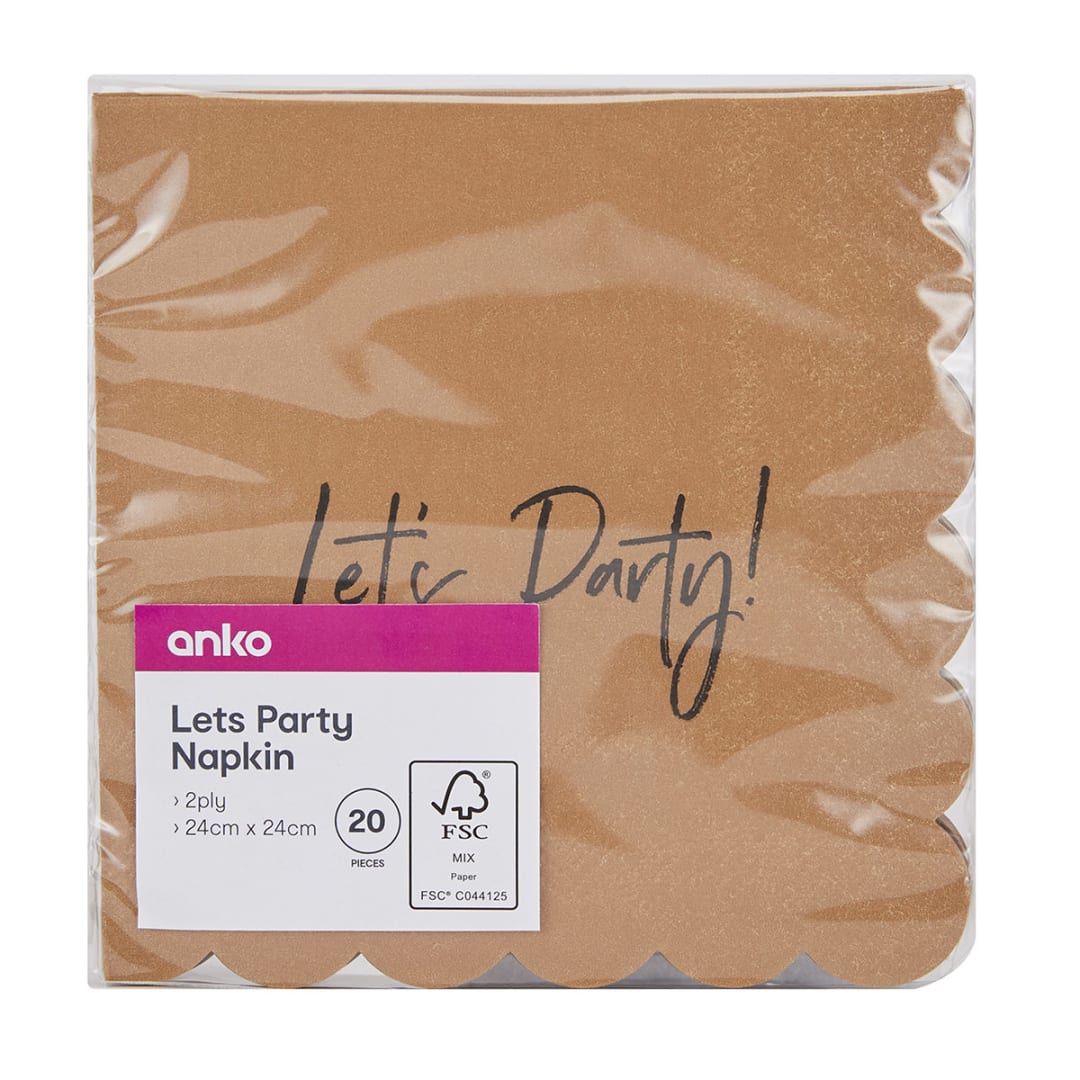 20 Pack Let's Party Napkins Kmart