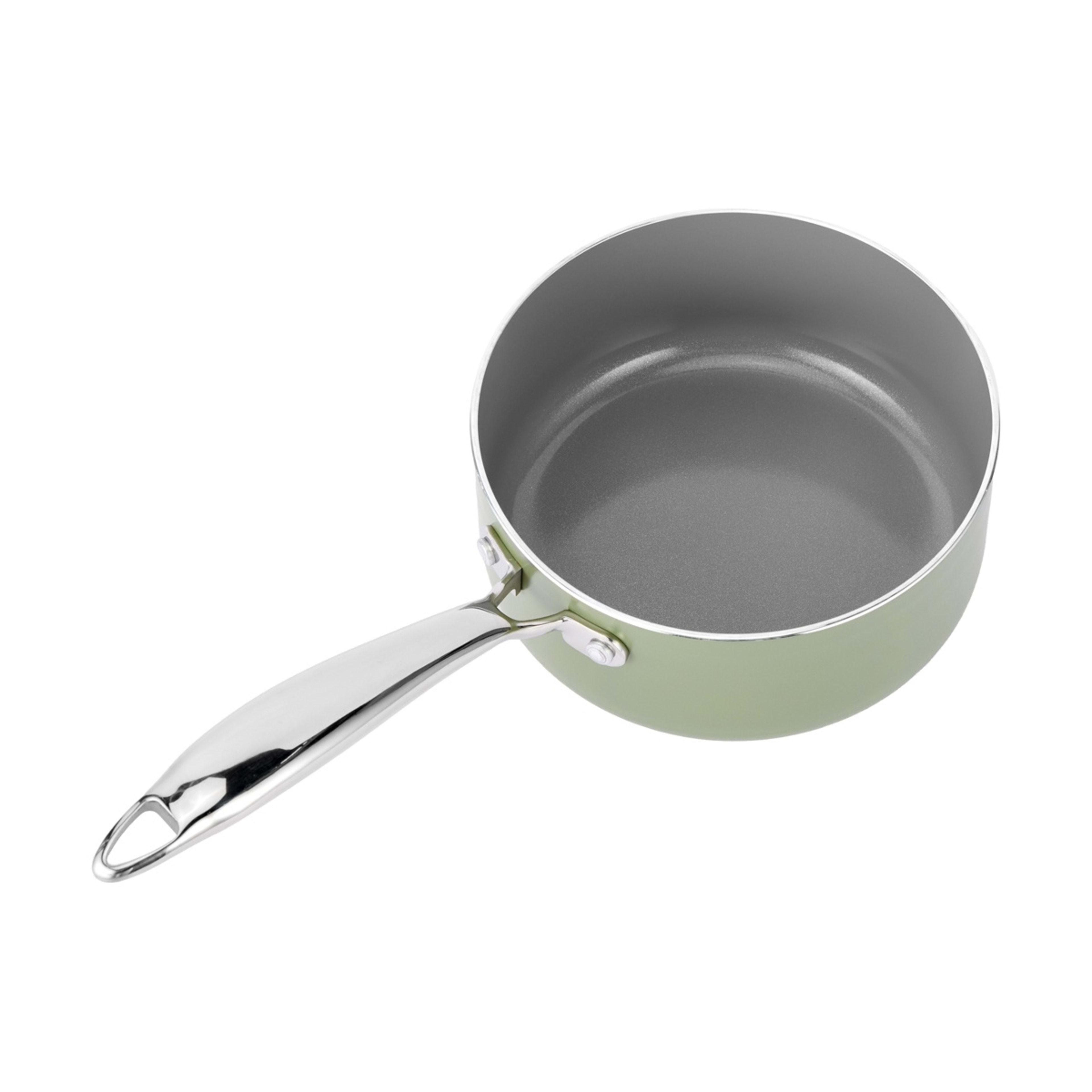 4 16cm Ceramic Non-Stick Saucepan - Green, 4 of 6