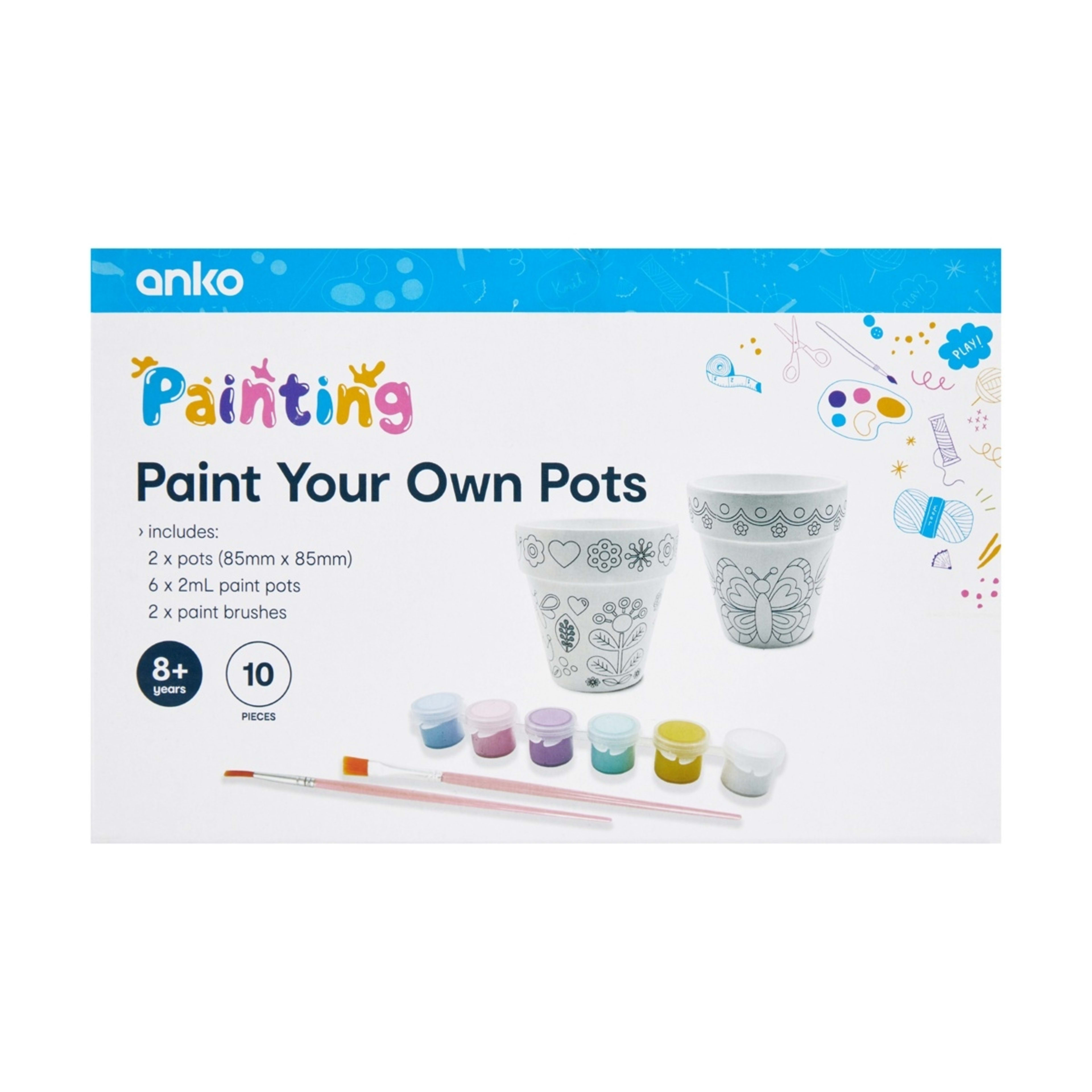 8 10 Piece Paint Your Own Pots, 8 of 8