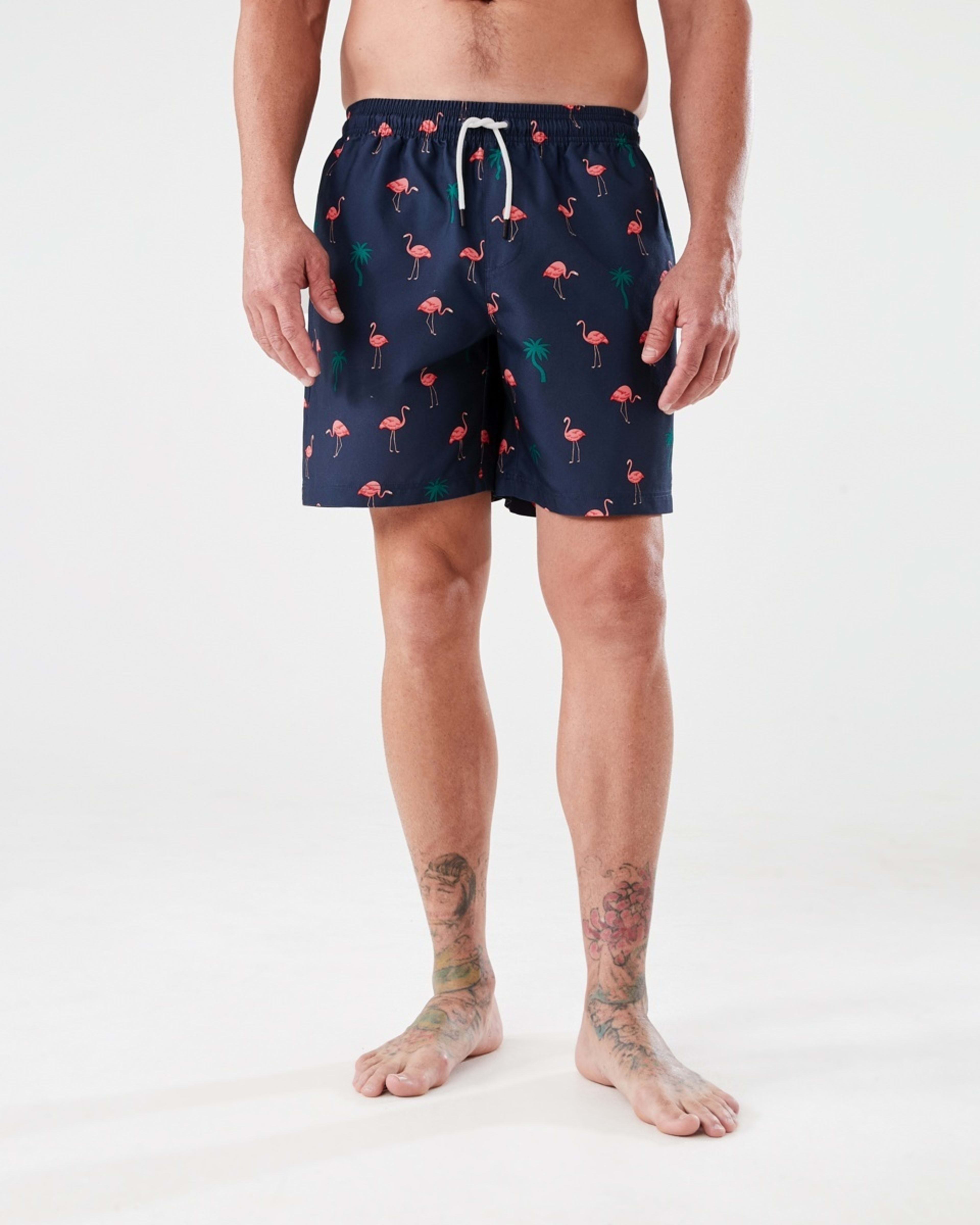 6 Regular Print Boardshorts FLAMINGO AND PALM SPELL NAVY, 6 of 6