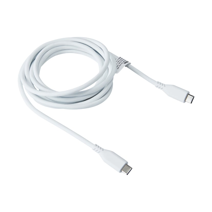 USB-C to USB-C Silicone Cable - 1m, White - Kmart