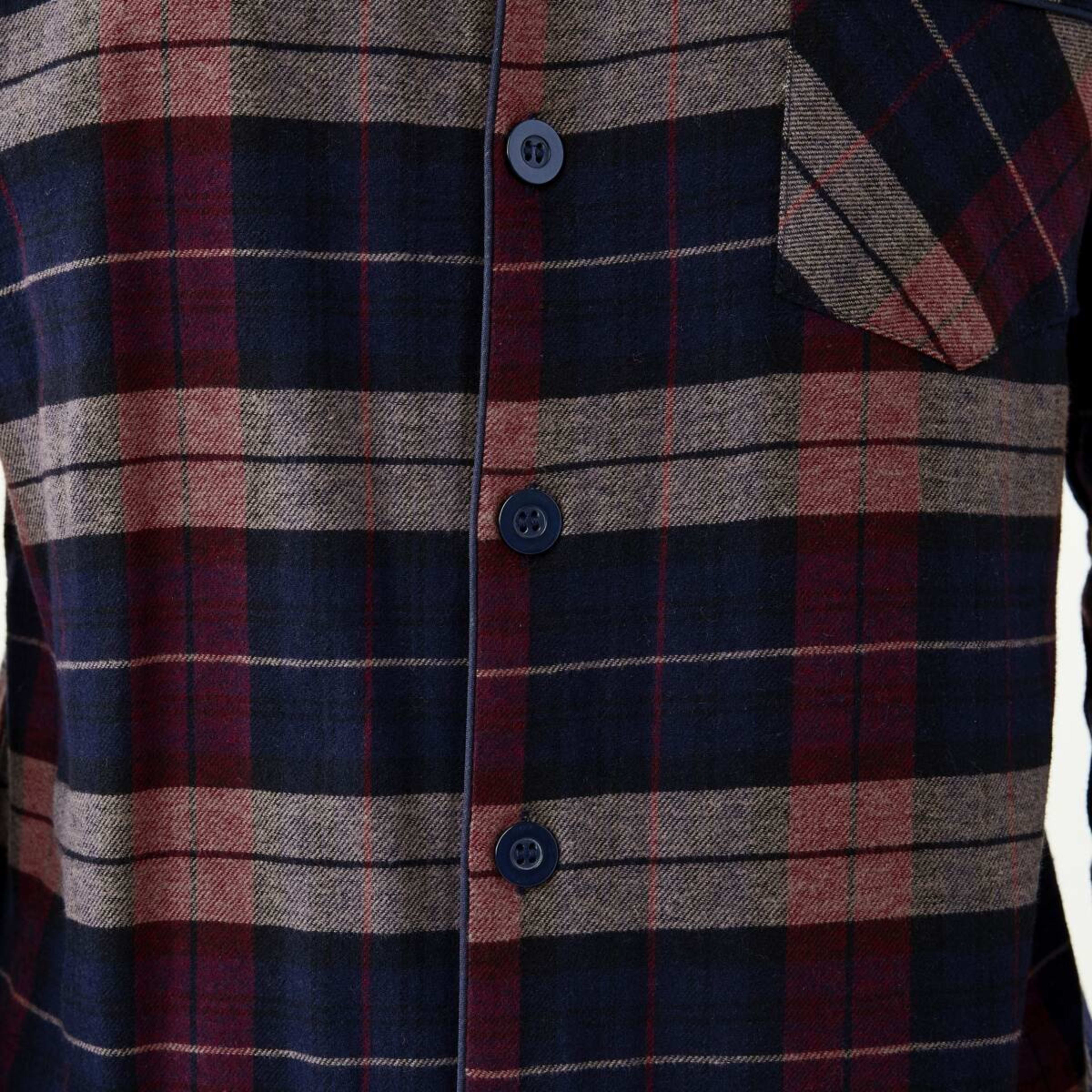 7 Long Sleeve Woven Button Through Pyjama Set Earthwatch Check, 7 of 8