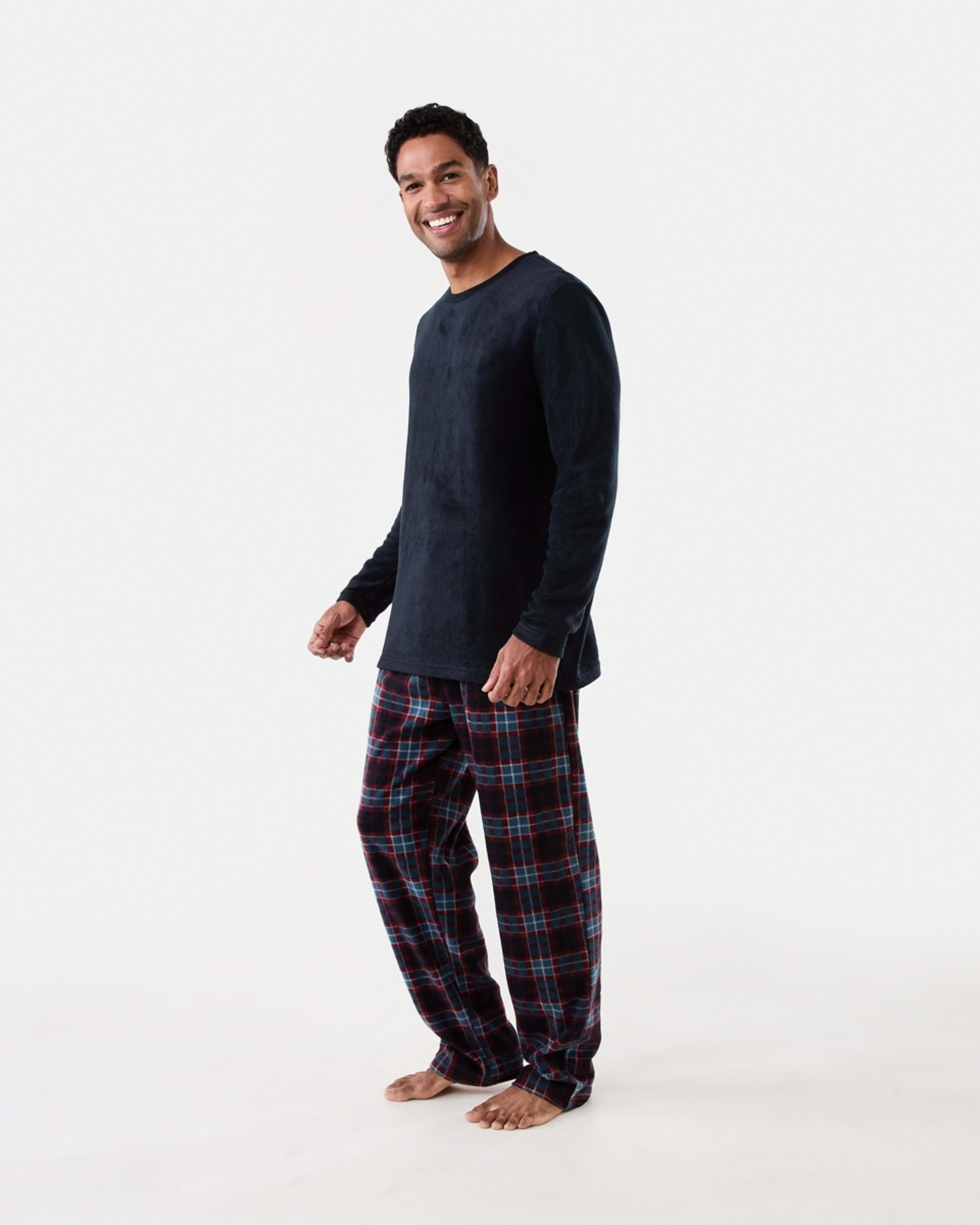 2 Long Sleeve Fleece Pyjama Set Fallscheck, 2 of 7