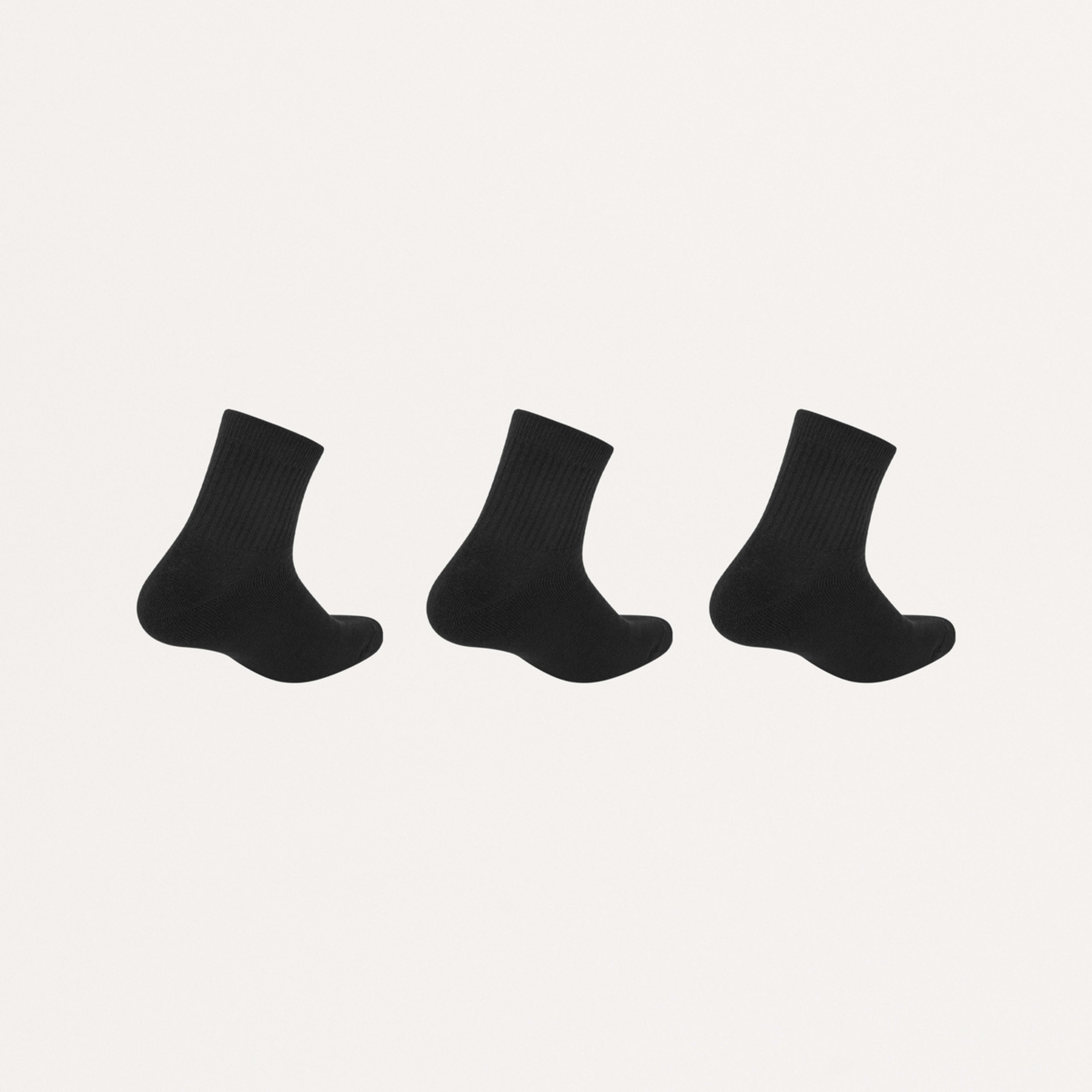 2 3 Pack Active Mens Quarter Crew Sports Socks Black, 2 of 3