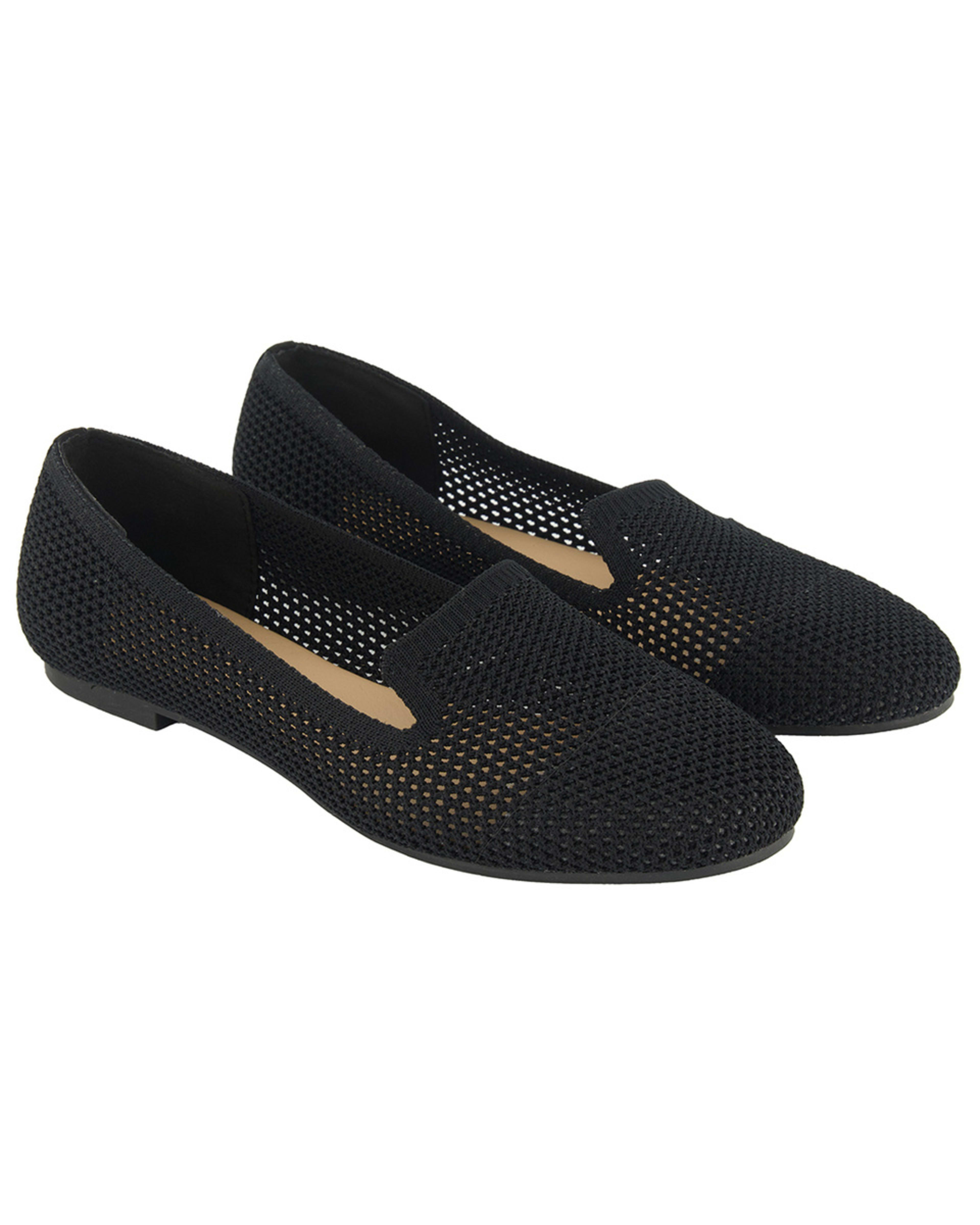 2 Knit Loafer Ballet Pumps Black, 2 of 5