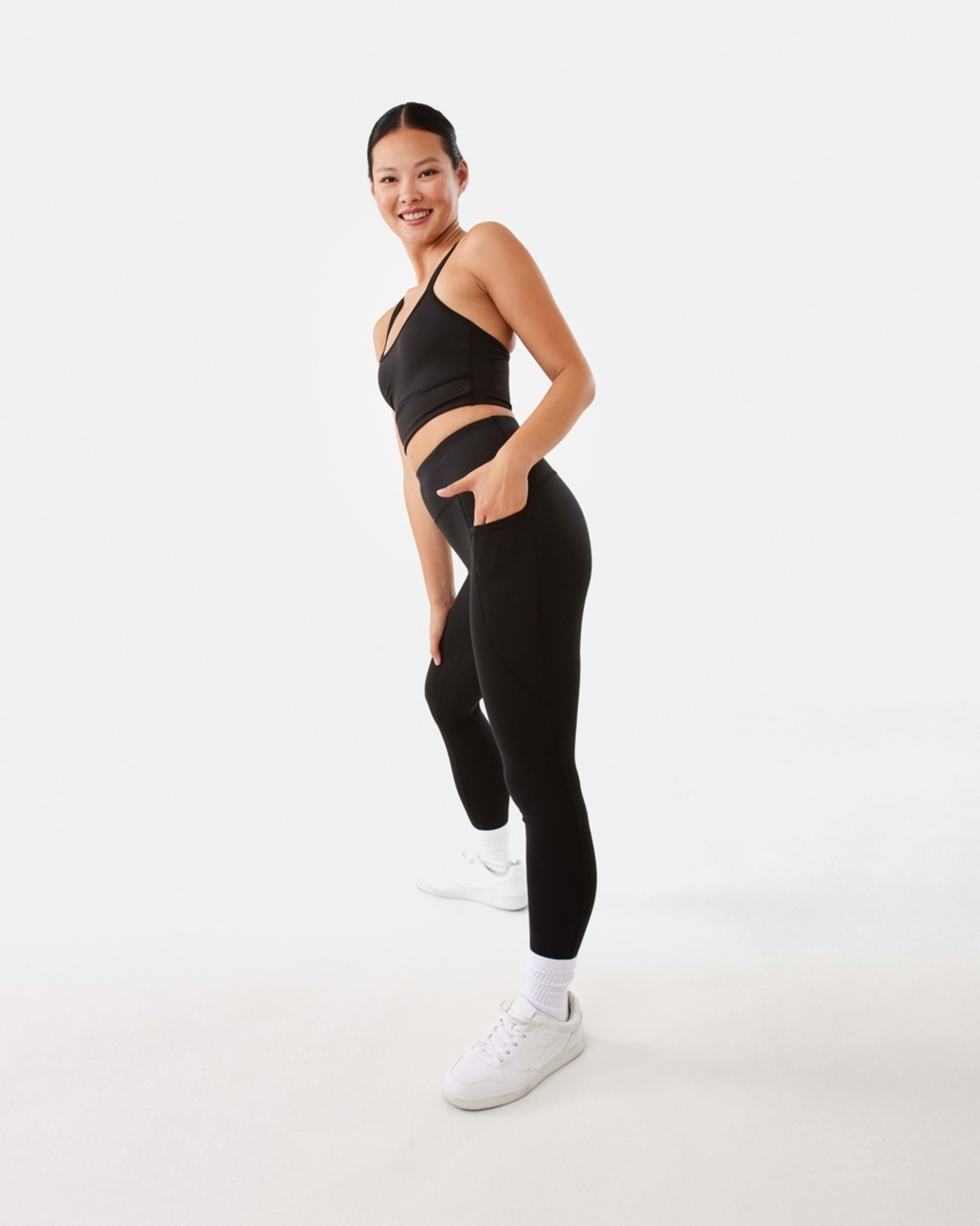3 Active Womens Moulded Crop Top BLACK, 3 of 8