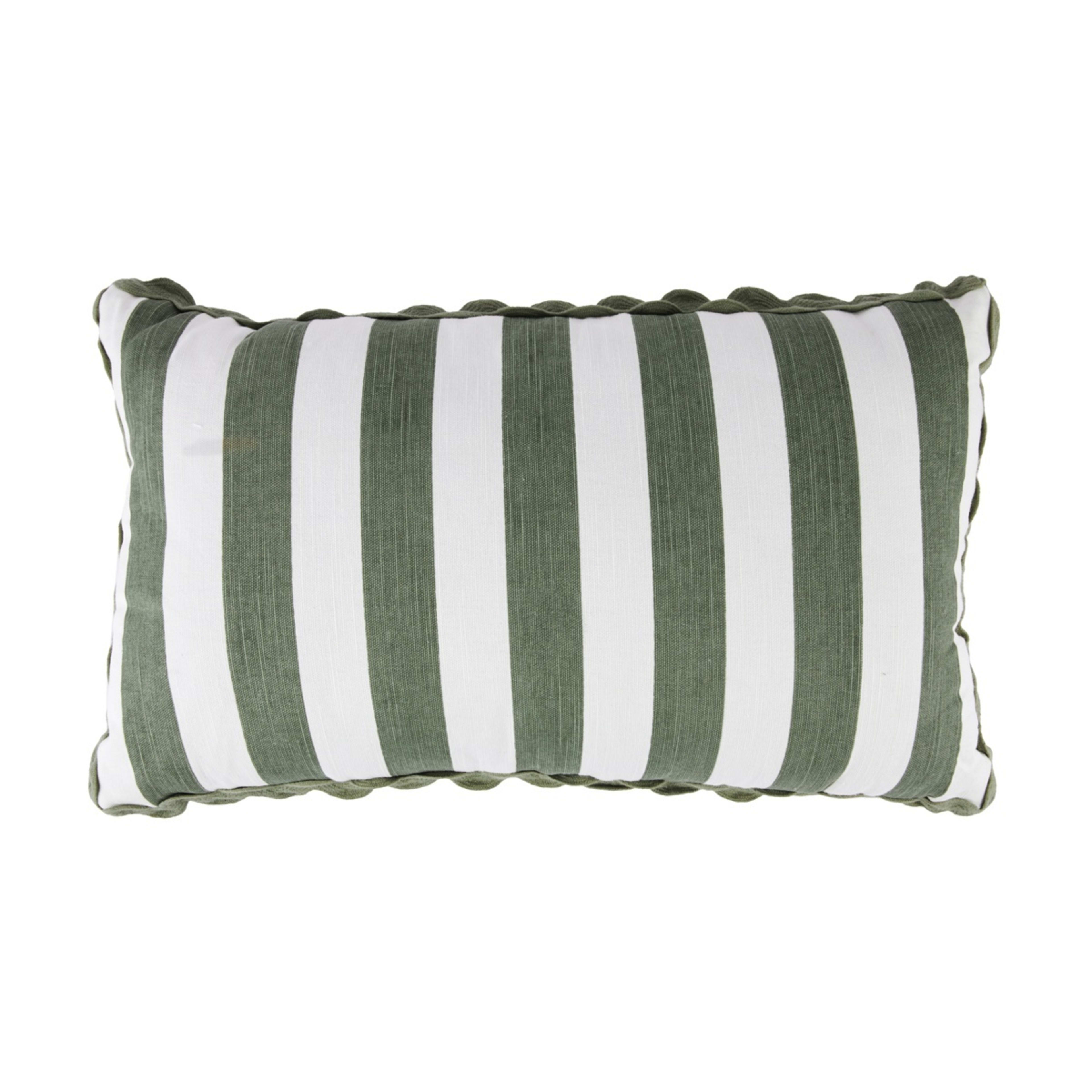 1 Stripe Ric Rac Cushion - Sage