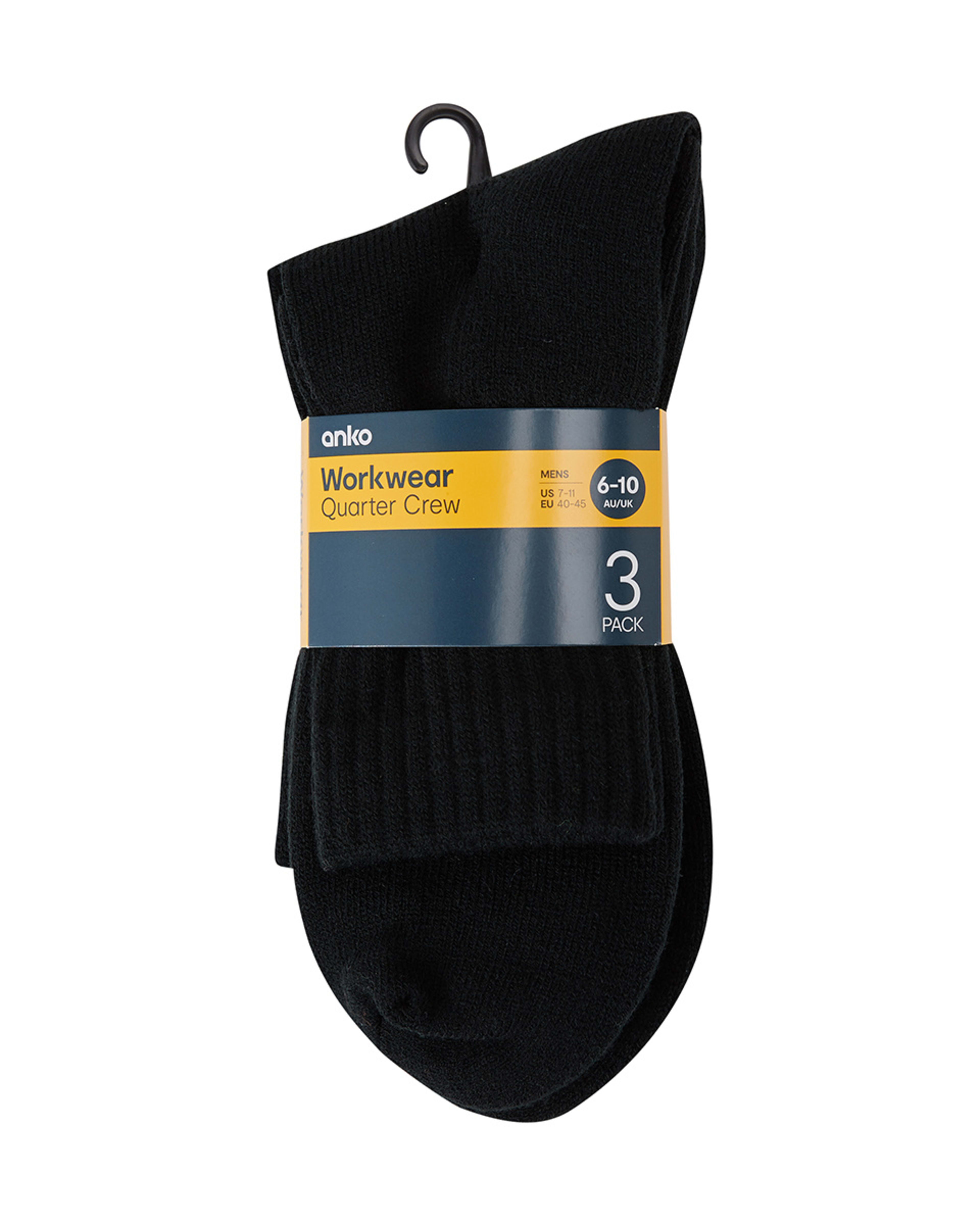 3 Pack Quarter Crew Work Socks Kmart