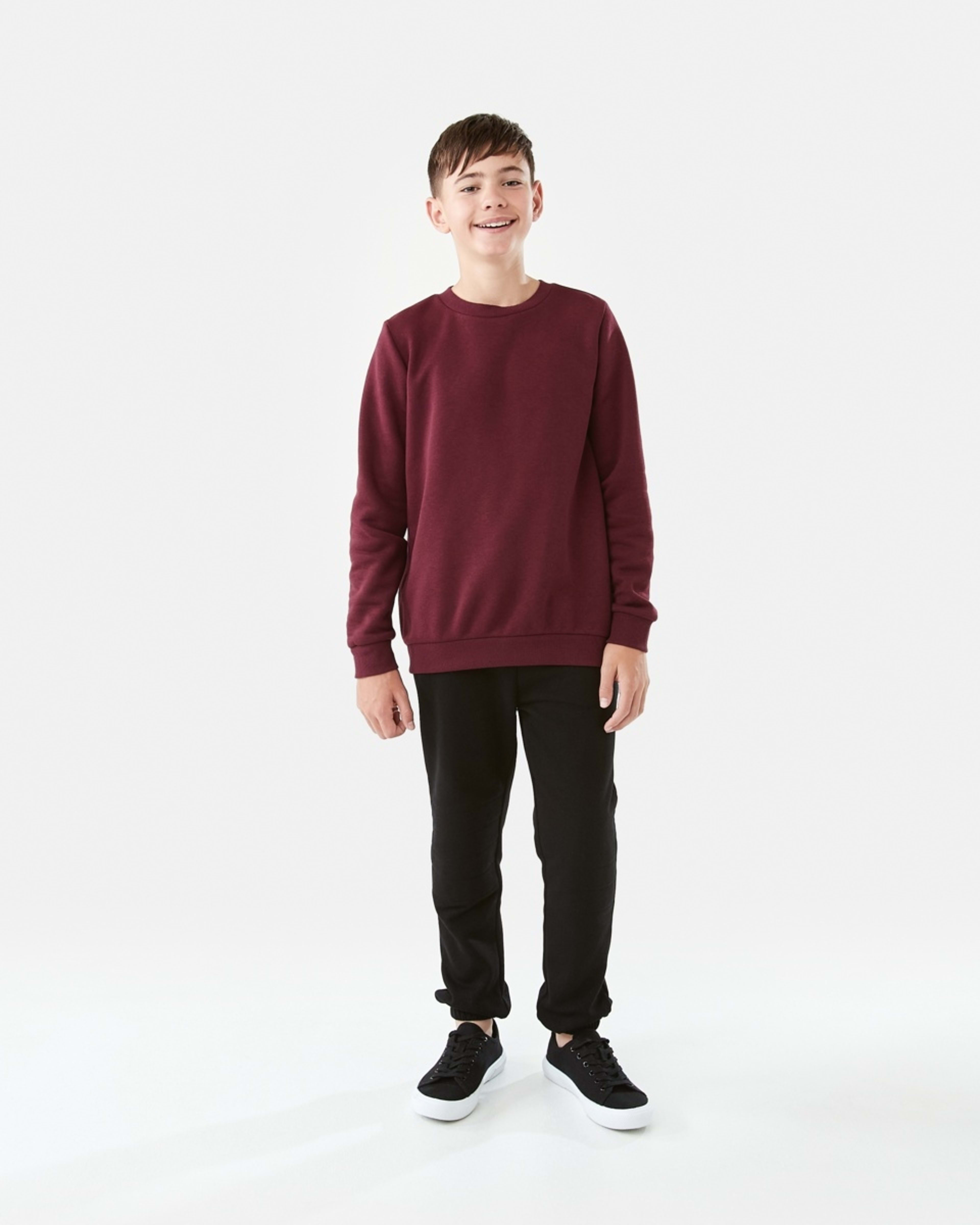 5 Basic Crew Sweatshirt Burgundy, 5 of 9