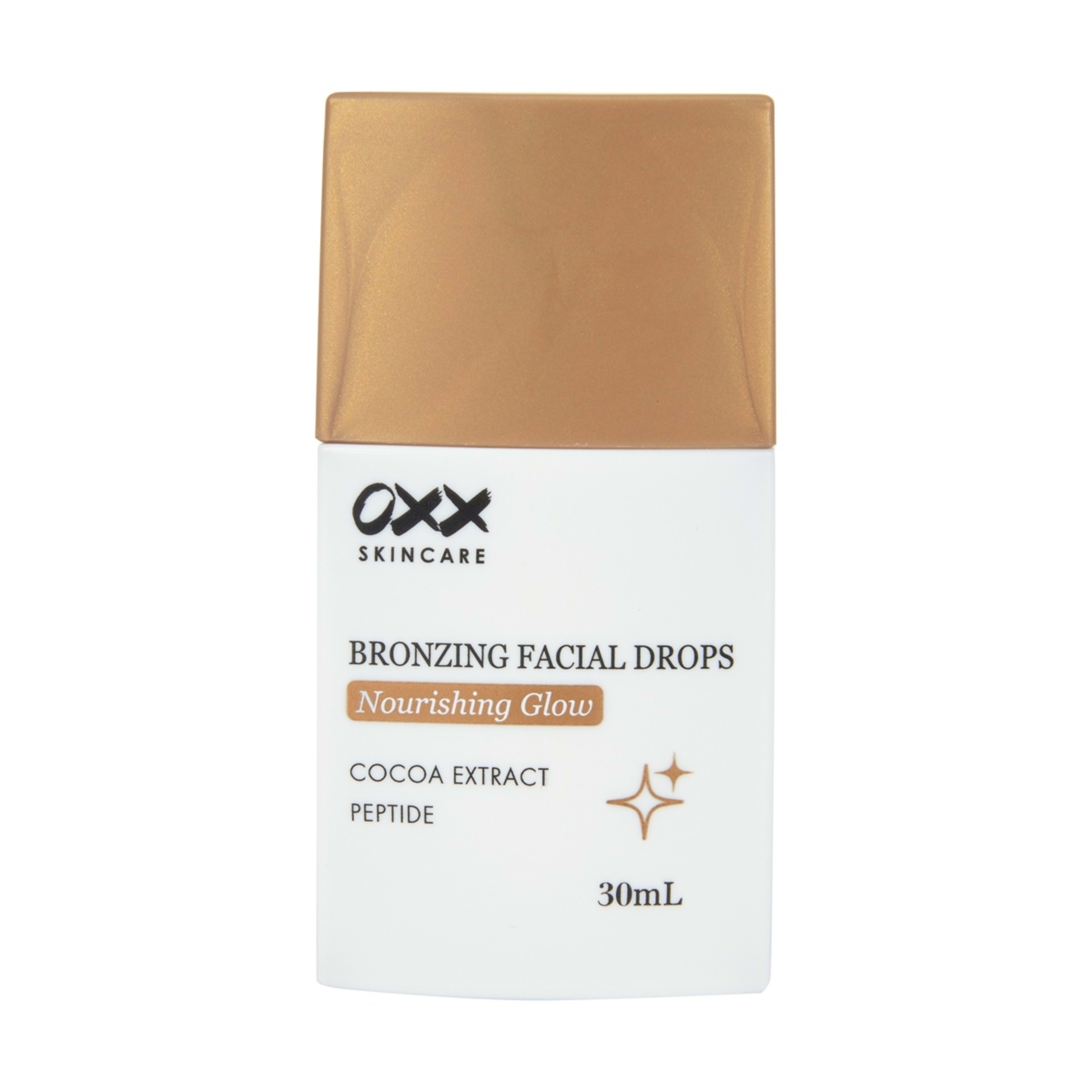 1 OXX Skincare Nourishing Glow Bronzing Facial Drops 30ml - Cocoa Extract & Peptide, 1 of 4