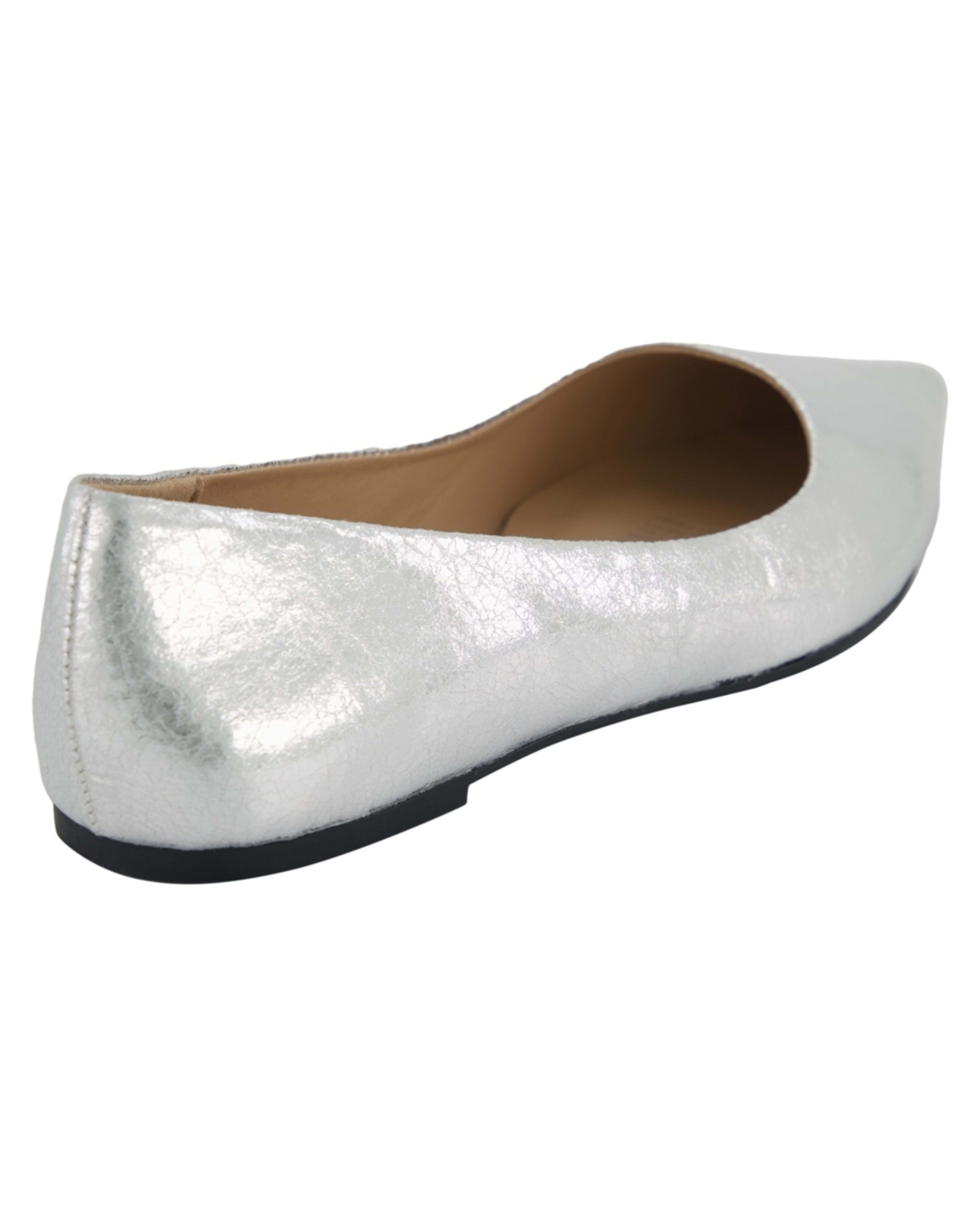 4 Pointed Toe Flats Silver, 4 of 5