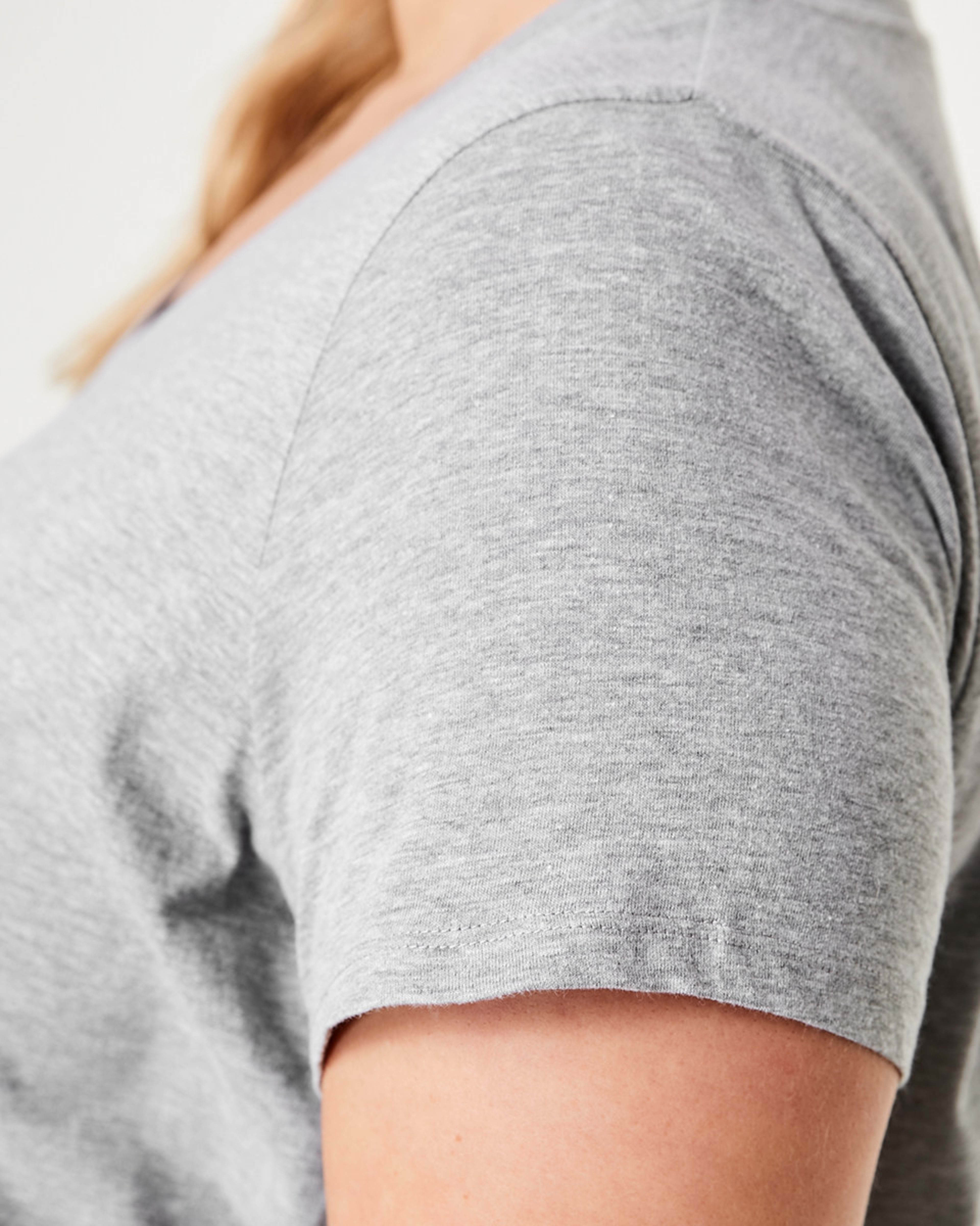 4 Curve Short Sleeve V-Neck T-shirt MARLE GREY, 4 of 5