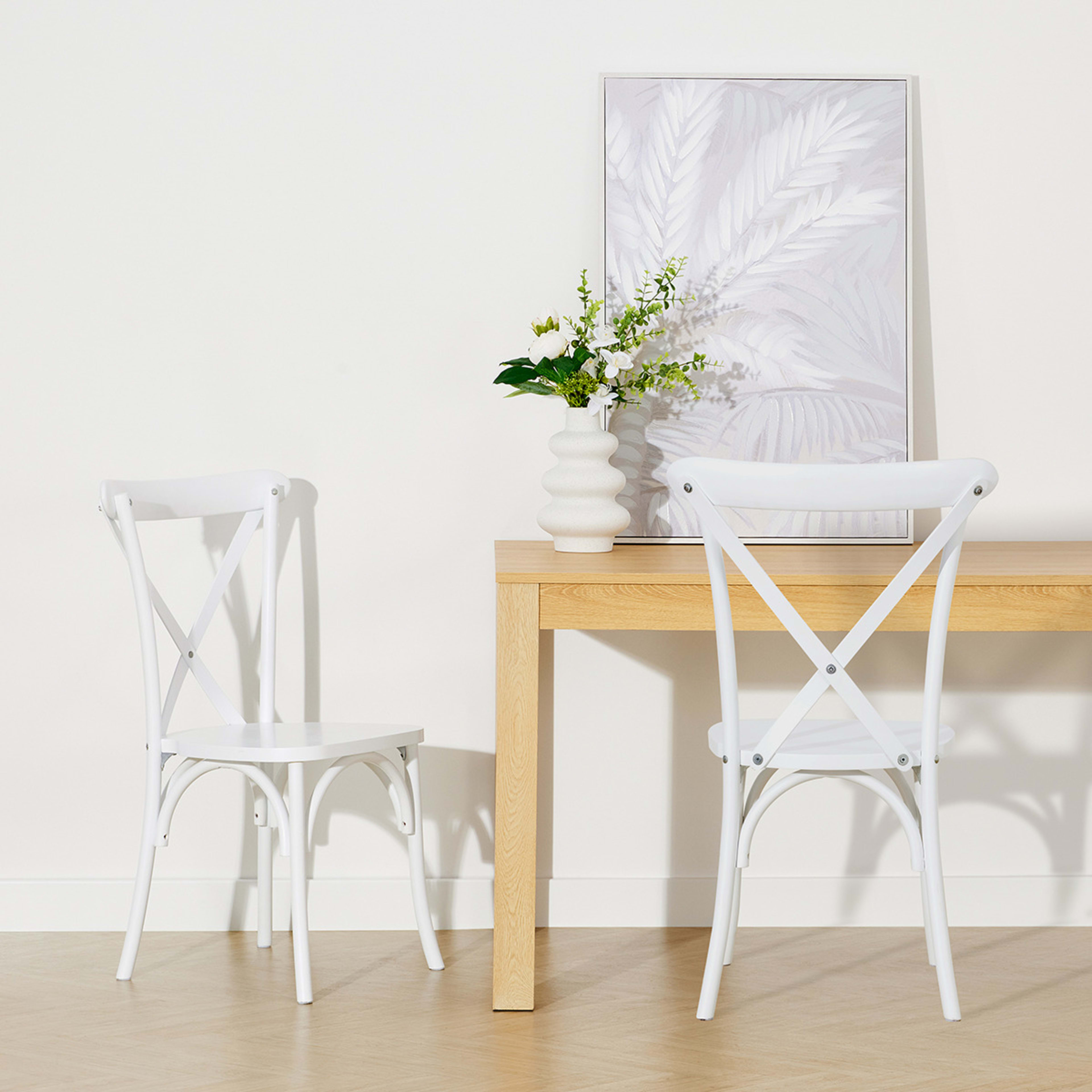 9 Set of 2 Cross Back Chairs, 9 of 10