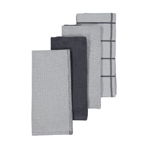 4 Pack Grey Terry Linear Tea Towels