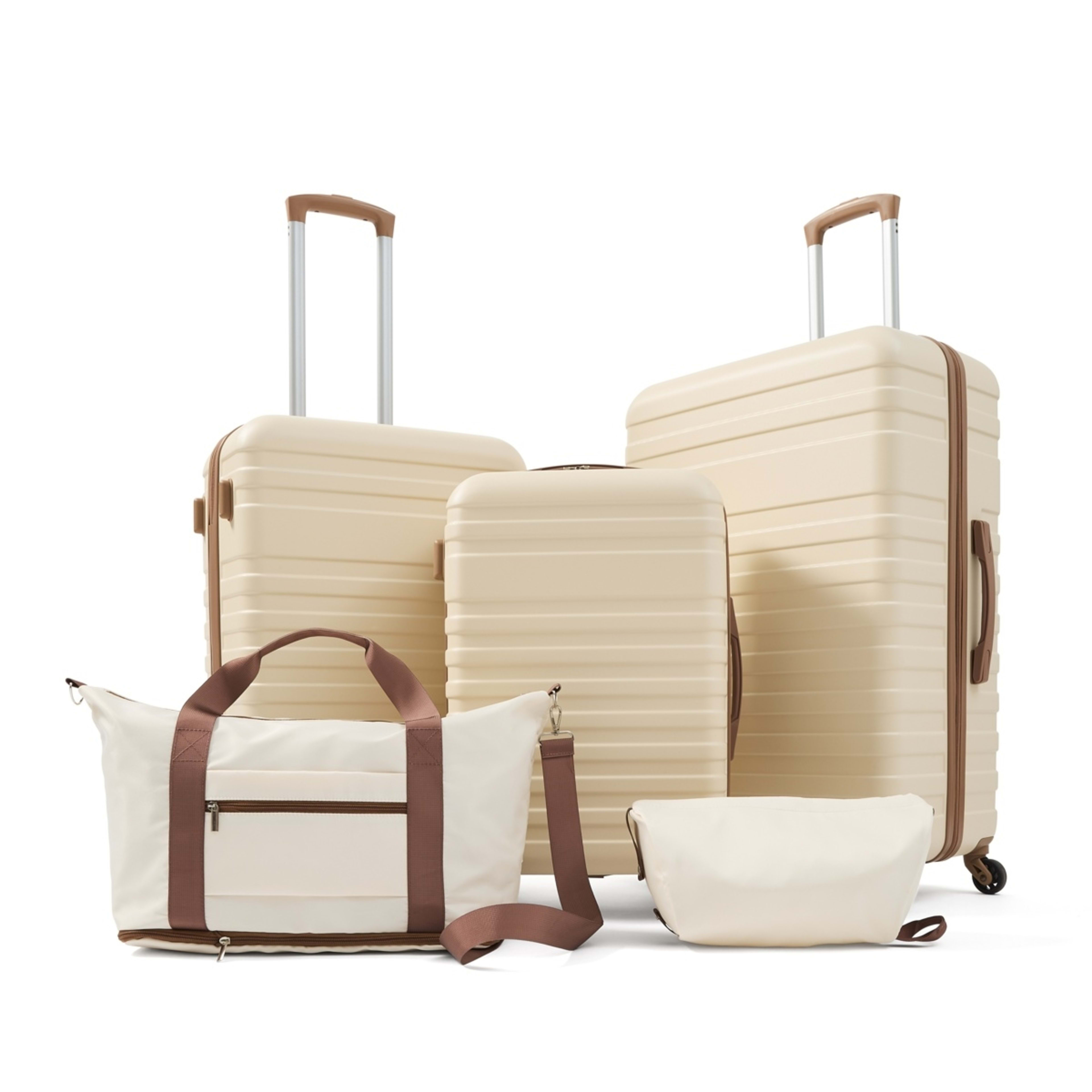 1 5 Piece Luggage Set - Beige