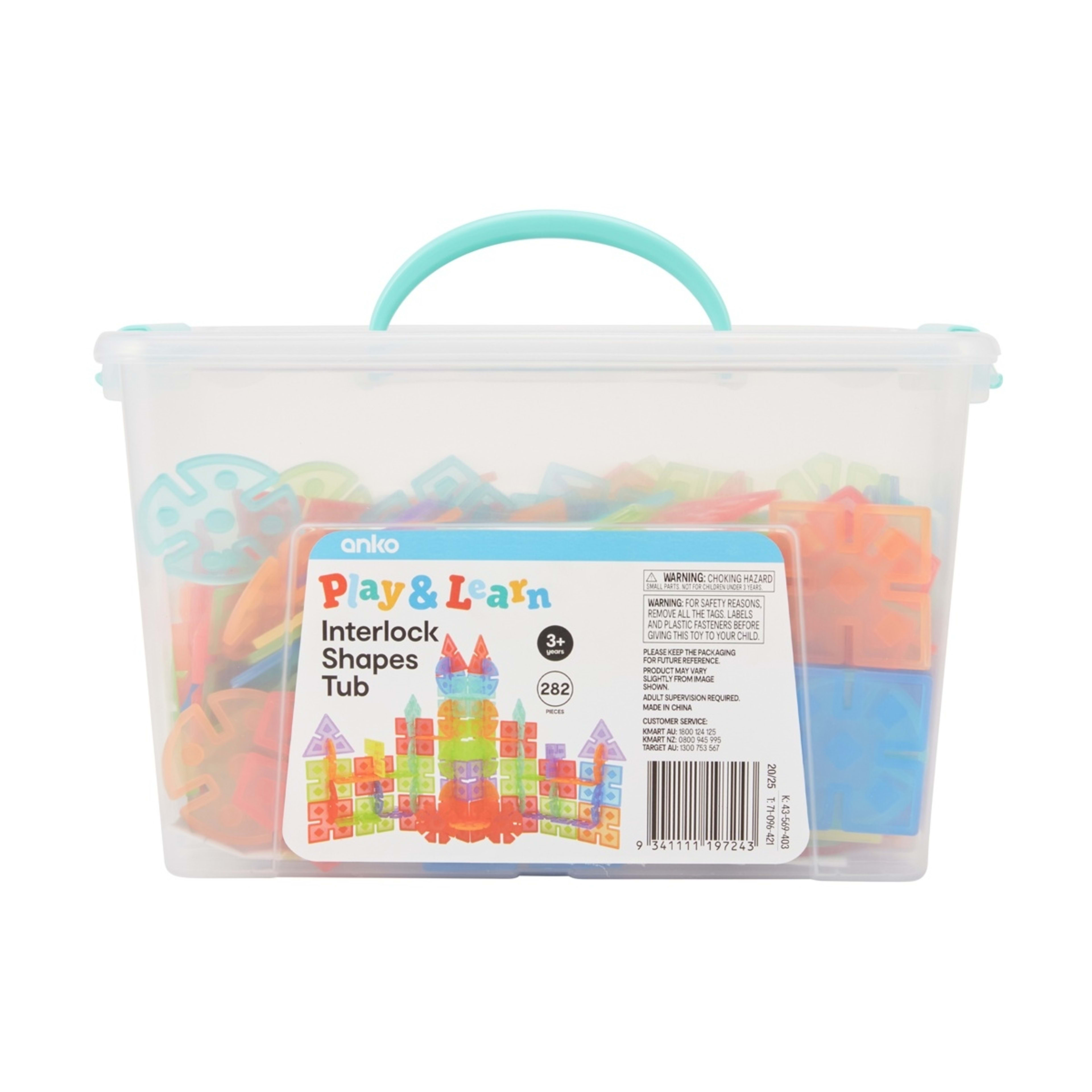 1 282 Piece Interlock Shapes Tub