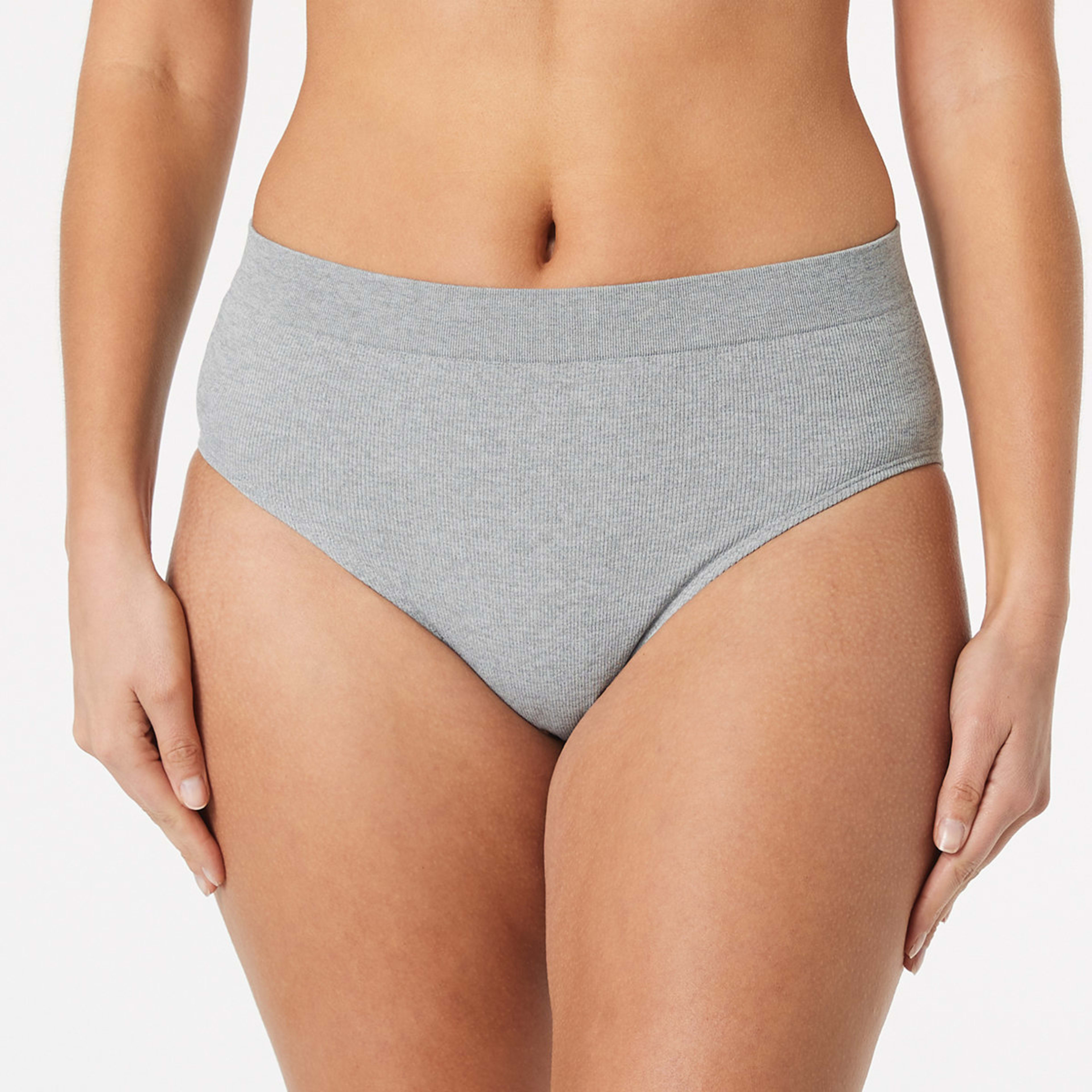 4 3 Pack Rib Seamfree Full Briefs Bk Gm Bk, 4 of 7
