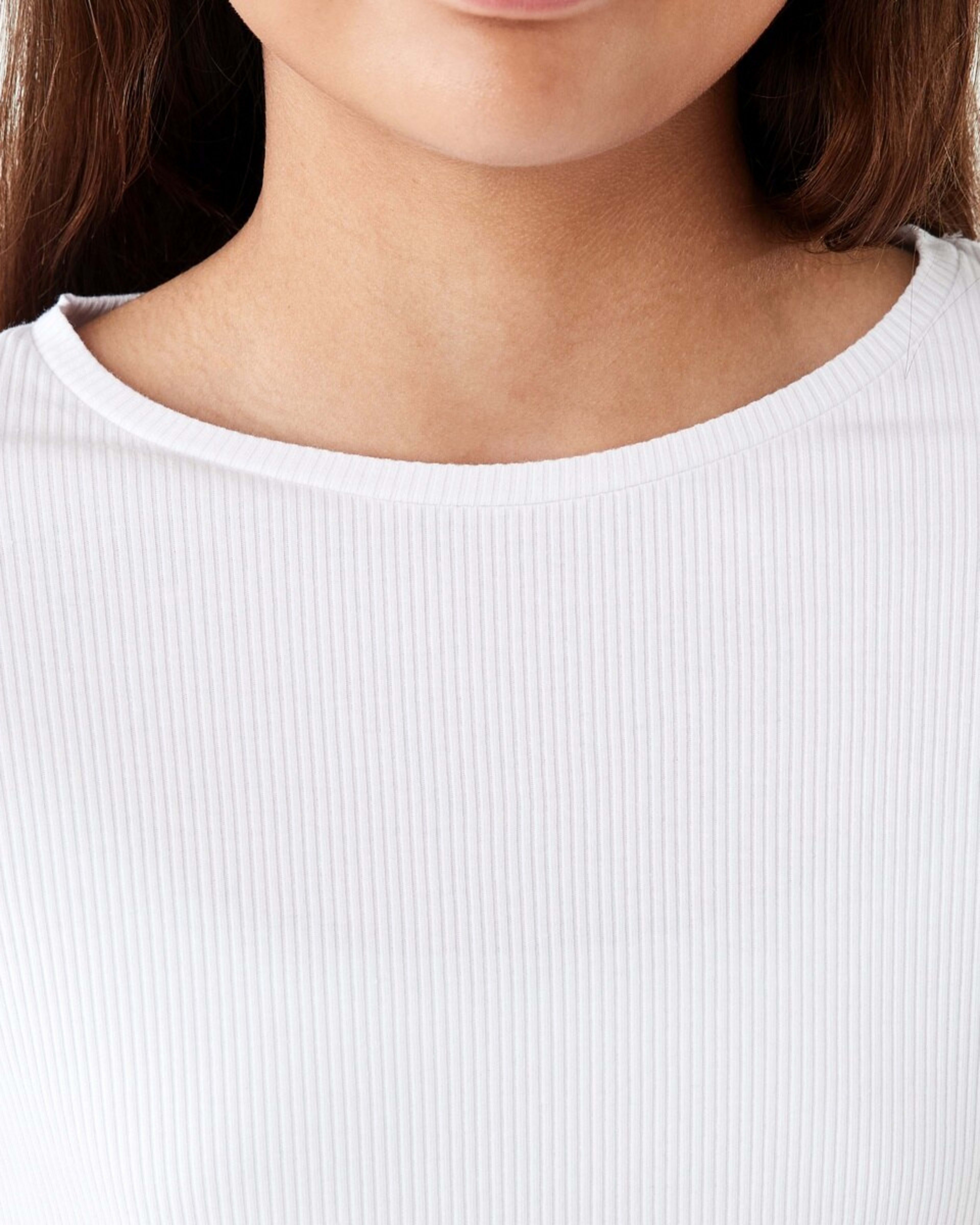 4 Short Sleeve Rib Top White, 4 of 8