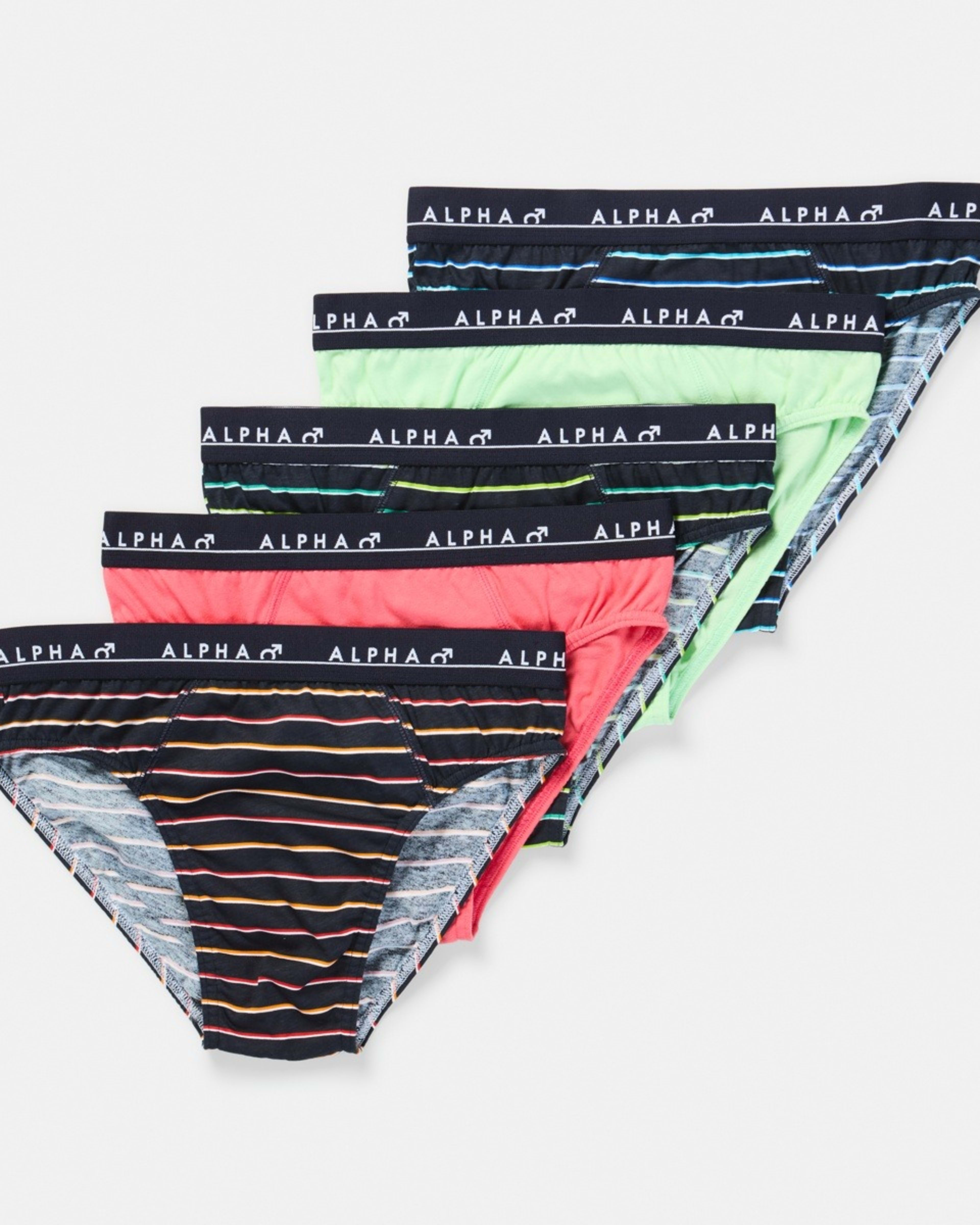 1 5 Pack Alpha Attached Elastic Hipster Briefs LIGHTSCAPE, 1 of 10
