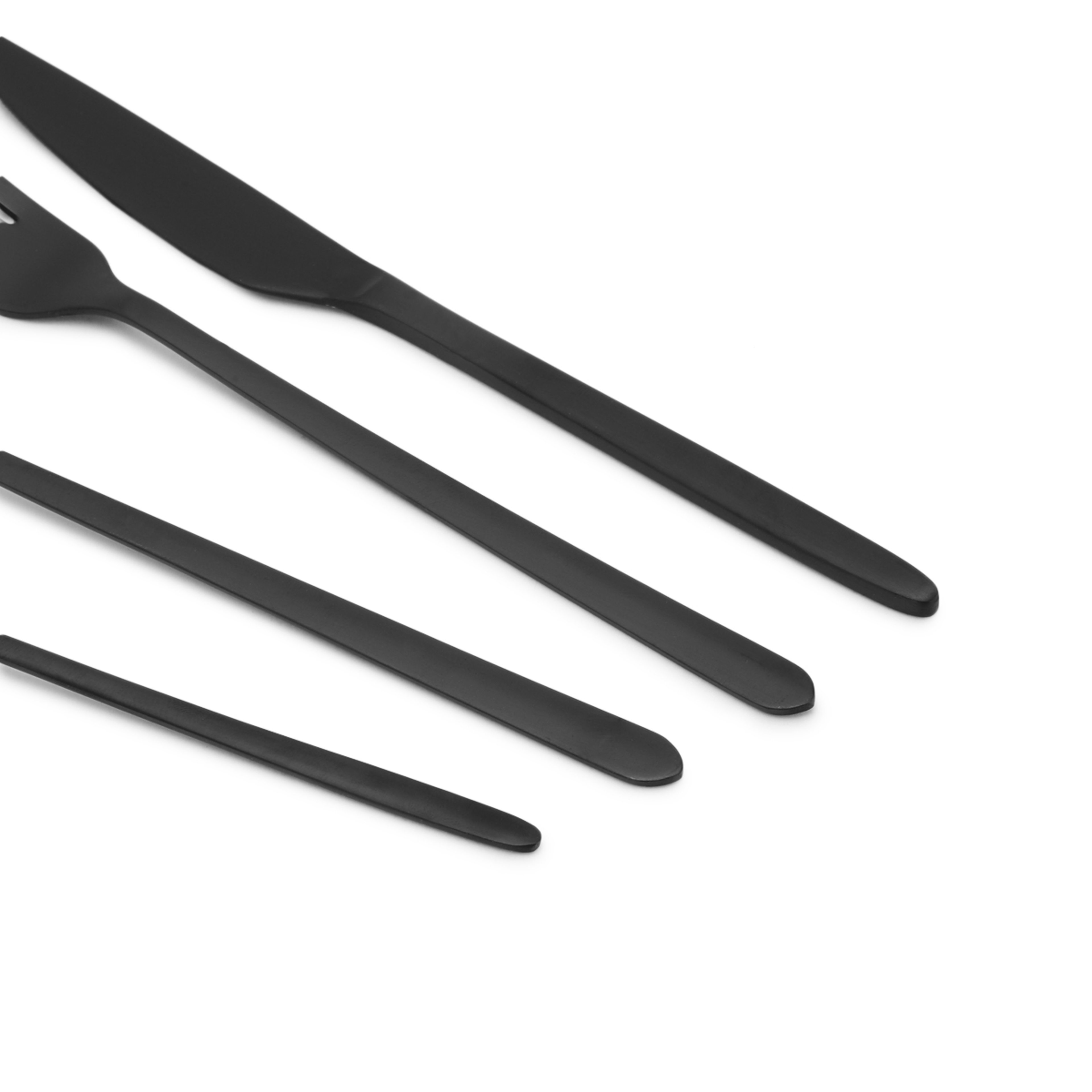 3 16 Piece Matte Black Cutlery Set, 3 of 6