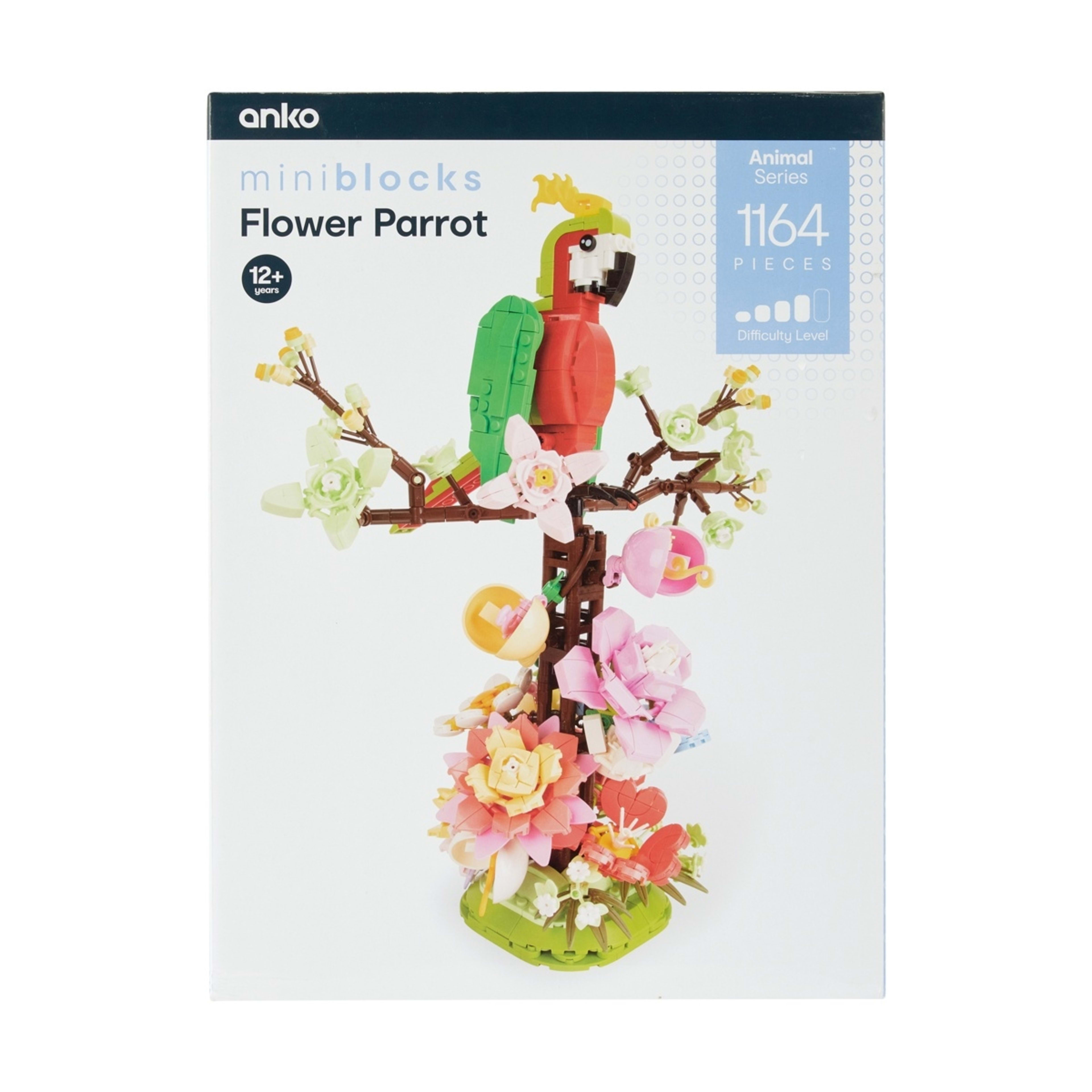 1 1164 Piece Mini Blocks Animal Series: Flower Parrot