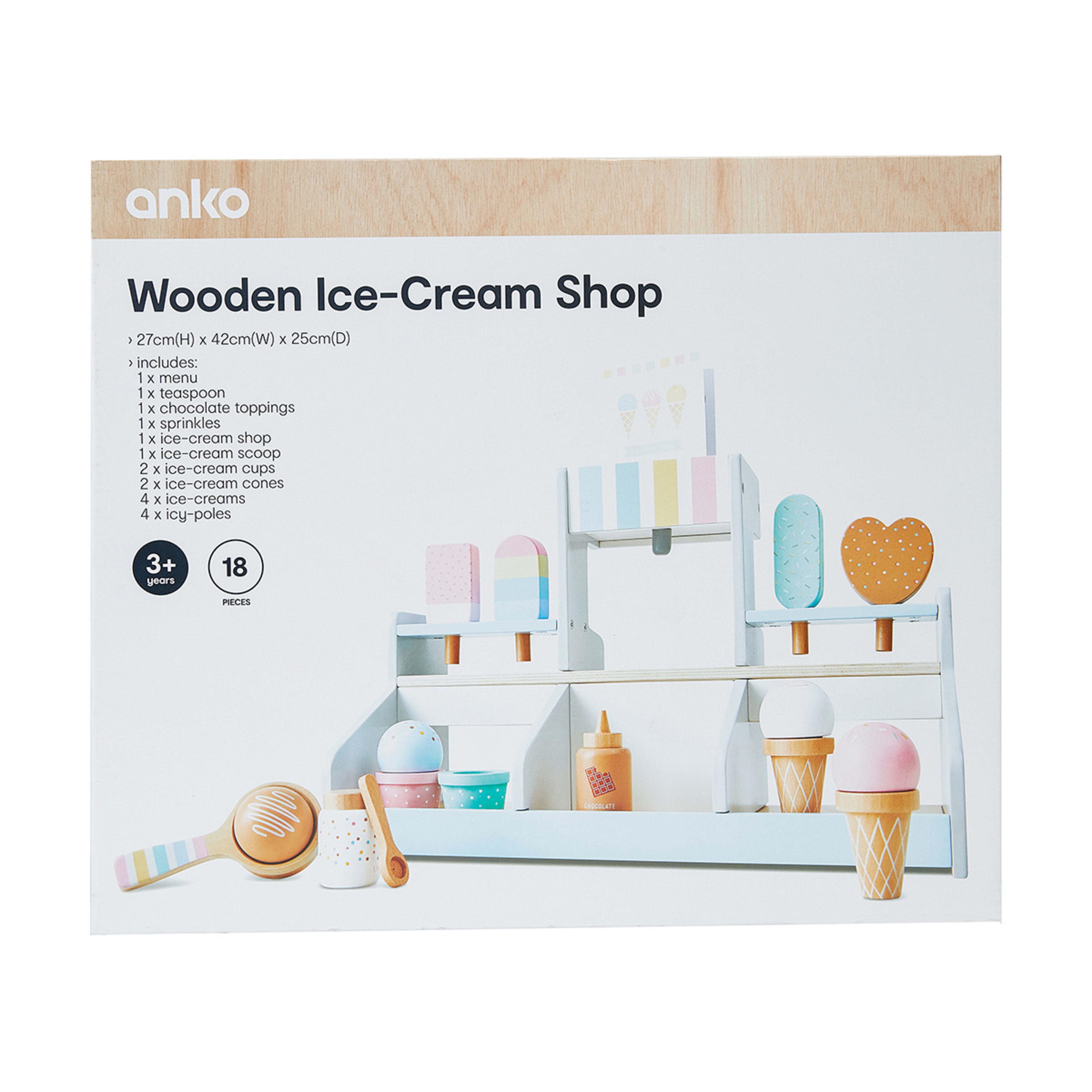 18 Piece Wooden IceCream Shop Kmart