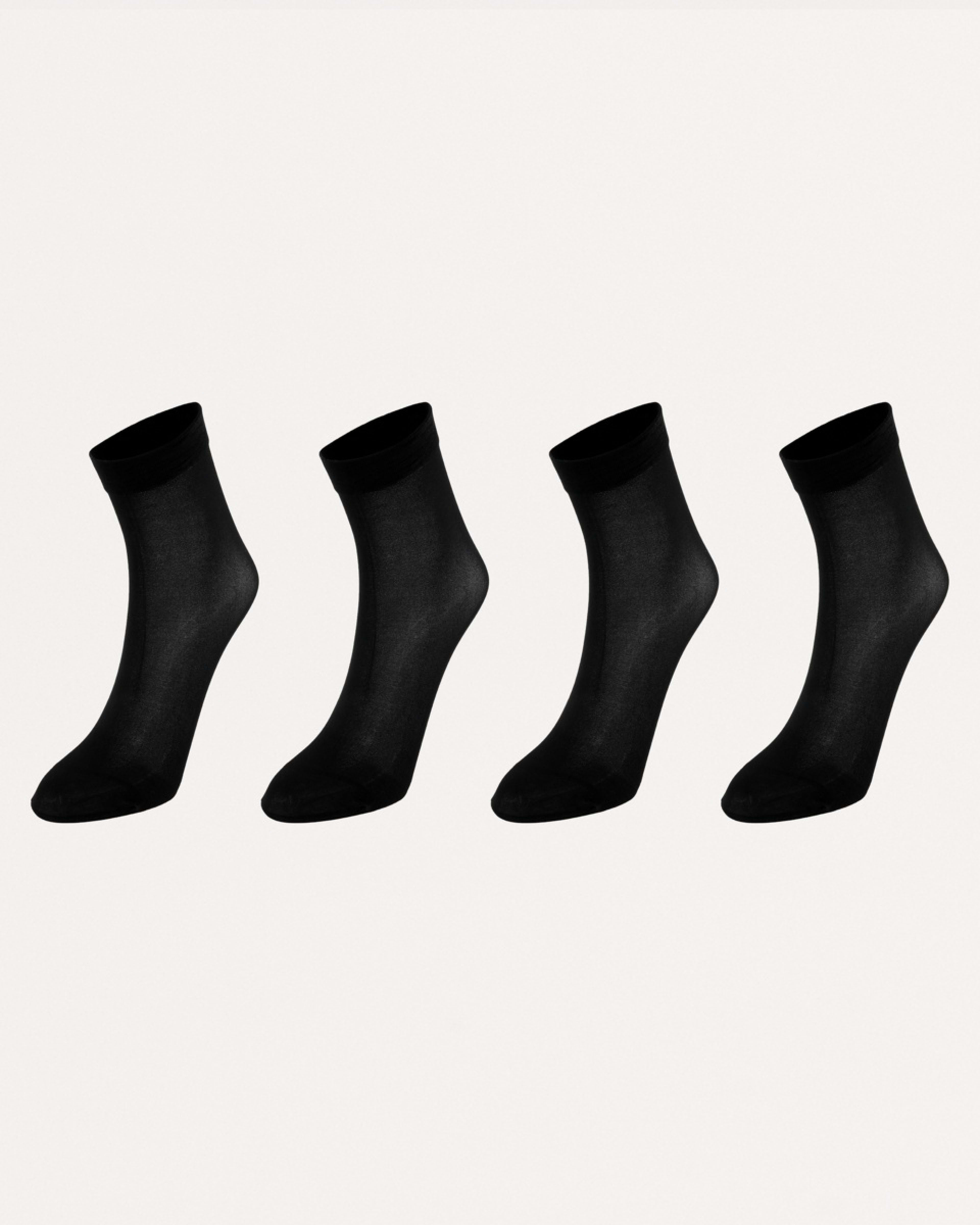 1 4 Pack 40D Opaque Ankle High Pantyhose Socks BLACK, 1 of 3
