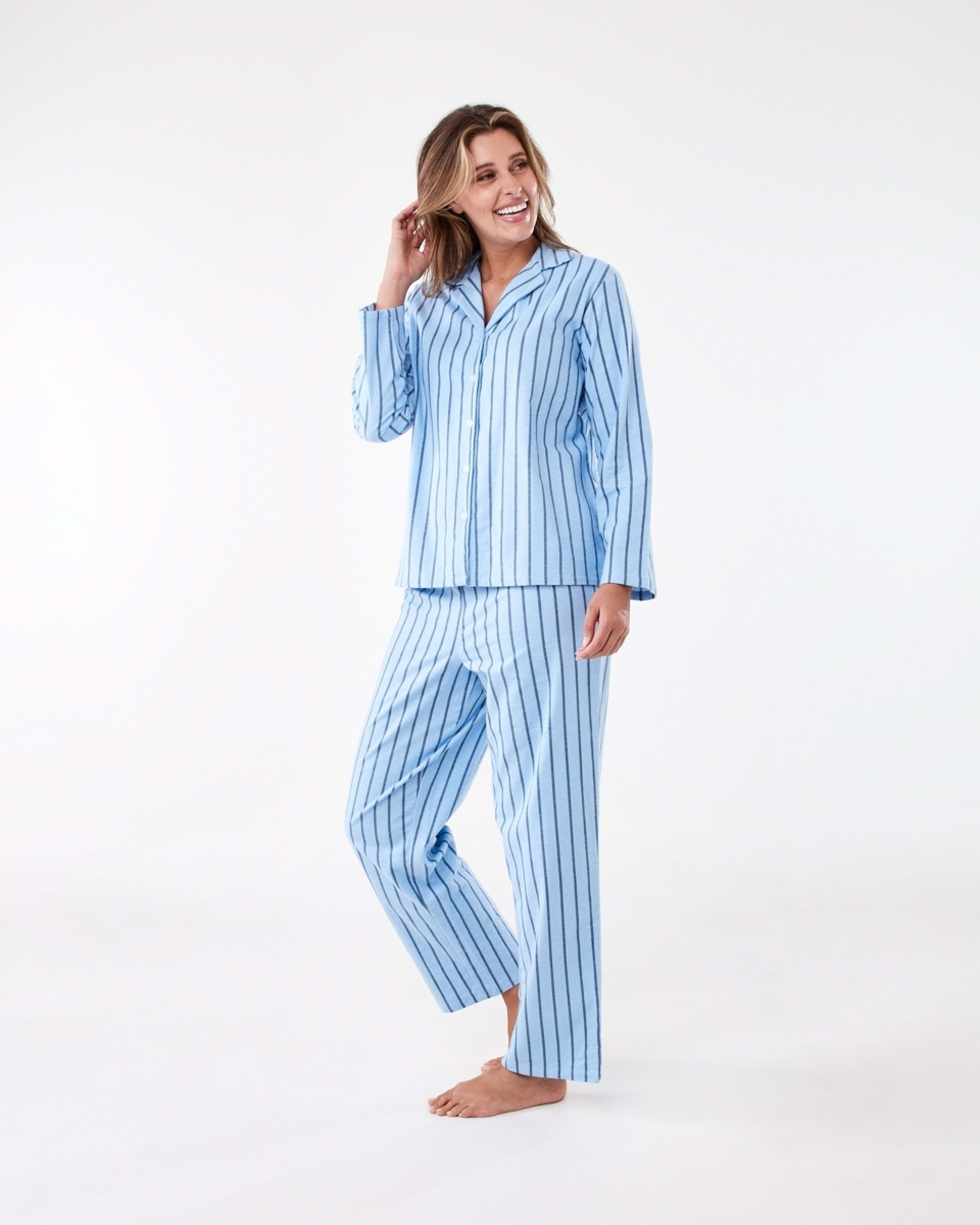 2 Family Matching Printed Flannel Pyjama Set Chm Stripe, 2 of 7