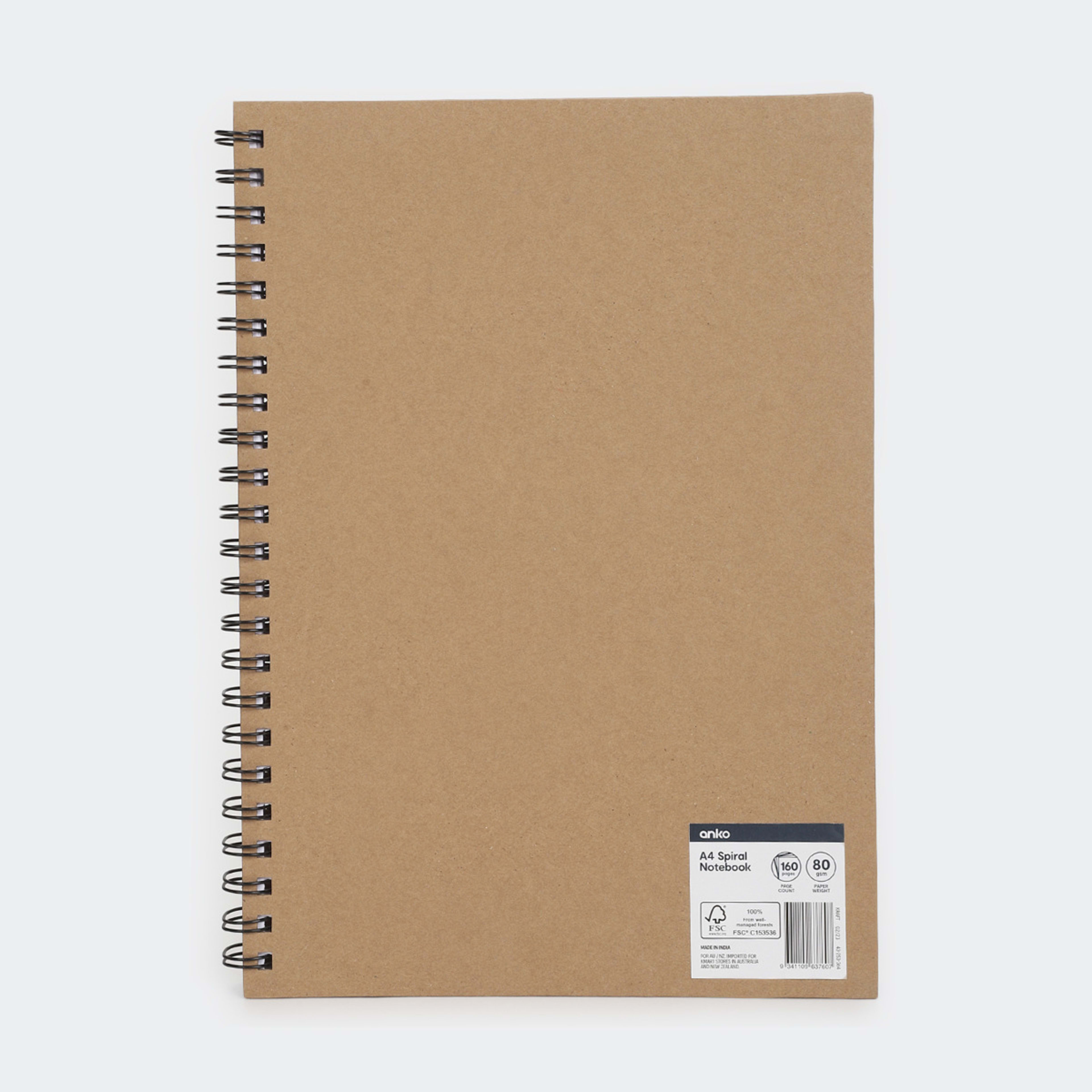 A4 Spiral Notebook Kraft Kmart