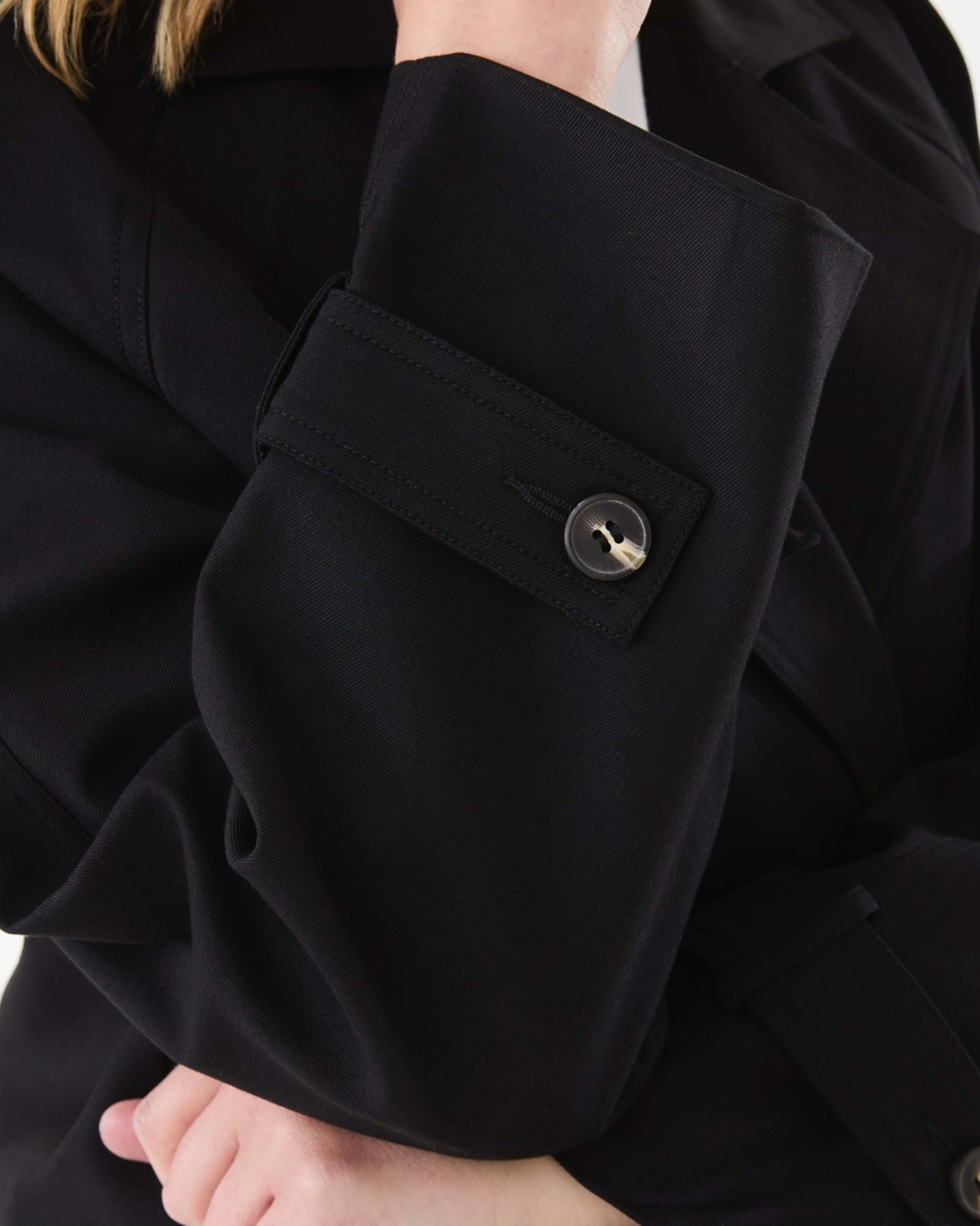 7 Crop Trench Coat Black, 7 of 8