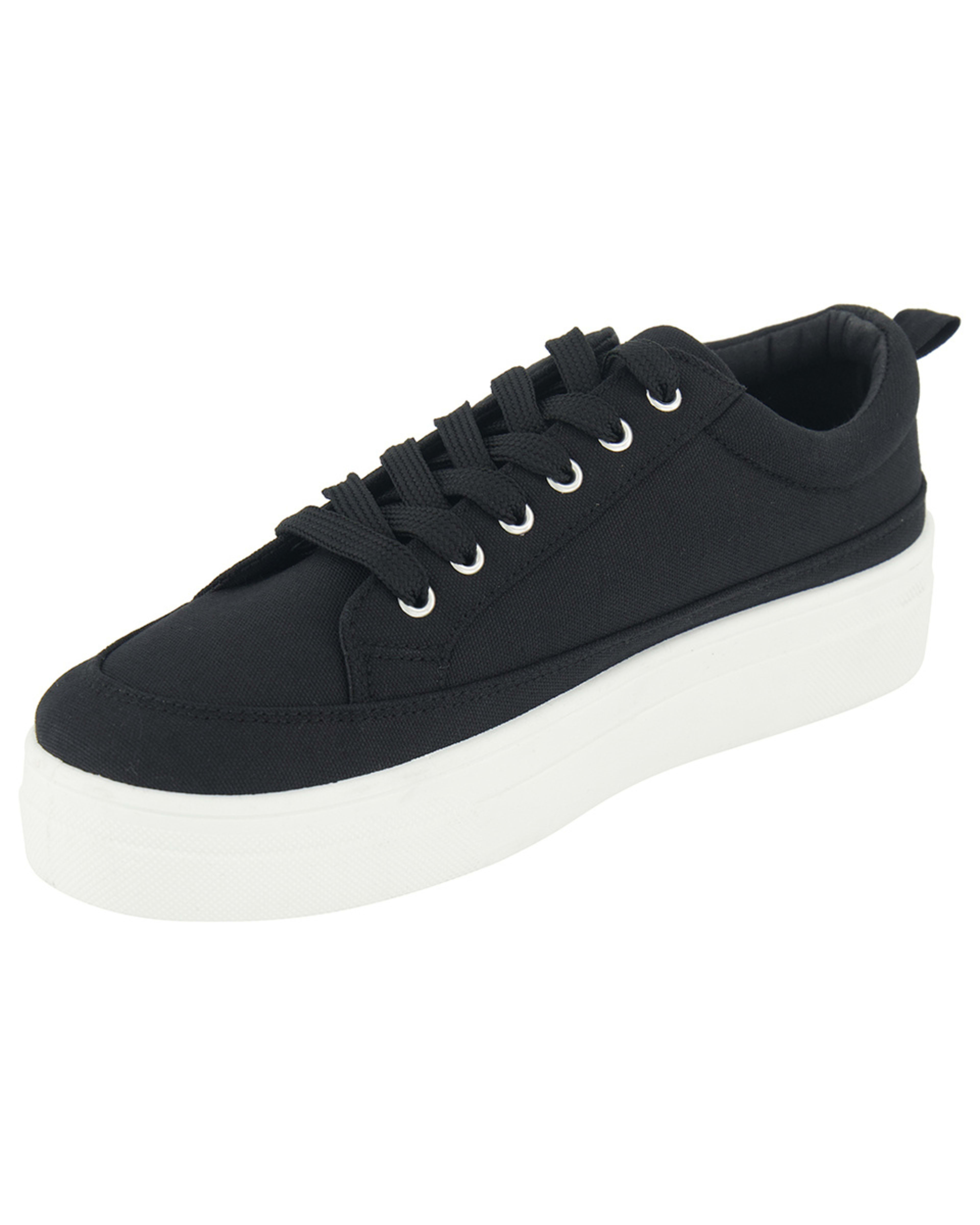 3 Canvas Flatform Sneakers Black, 3 of 5