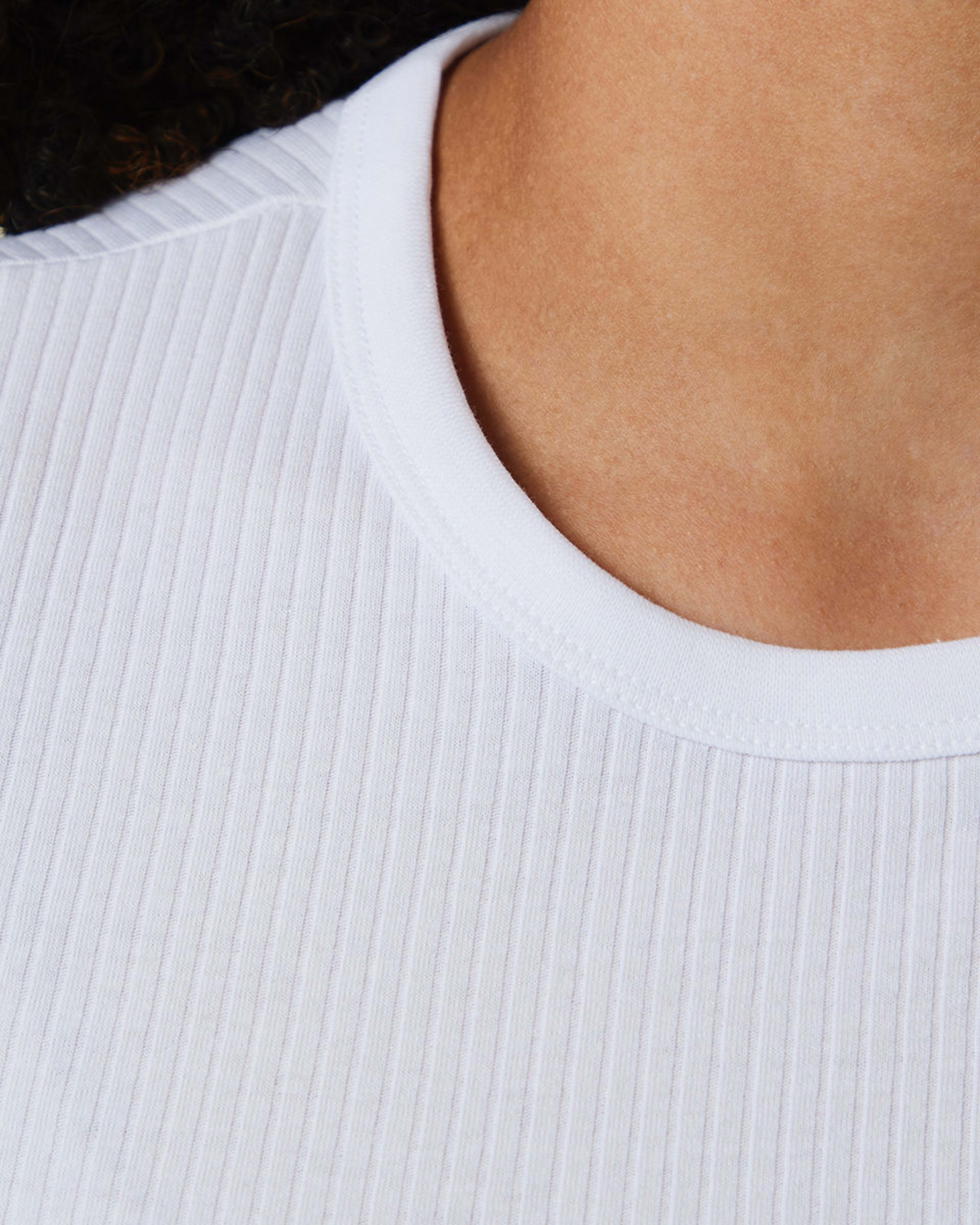 6 Short Sleeve Rib Crew Neck T-shirt White, 6 of 7