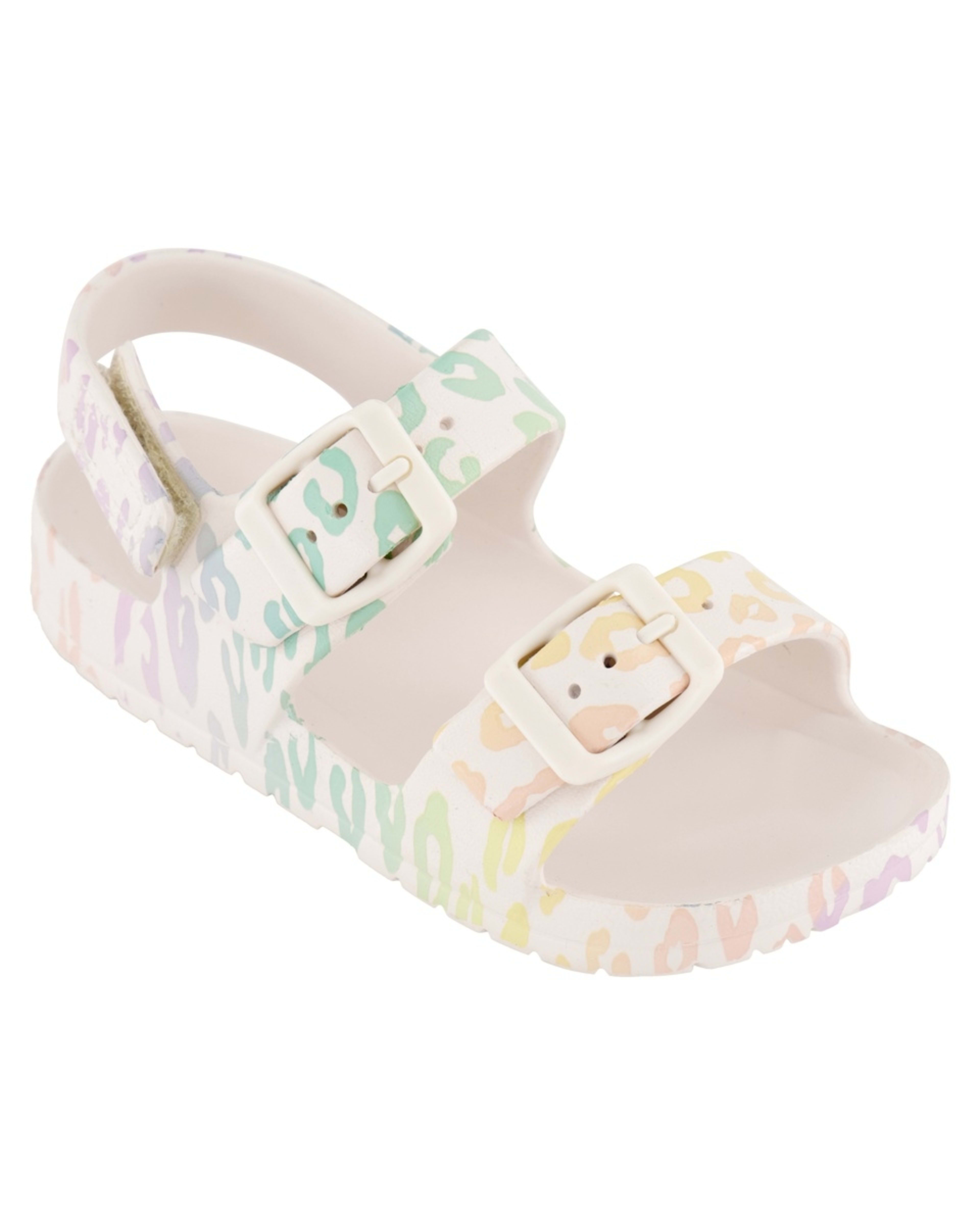 3 Junior Double Strap Slides WHITE OMBRE LEOPARD, 3 of 3