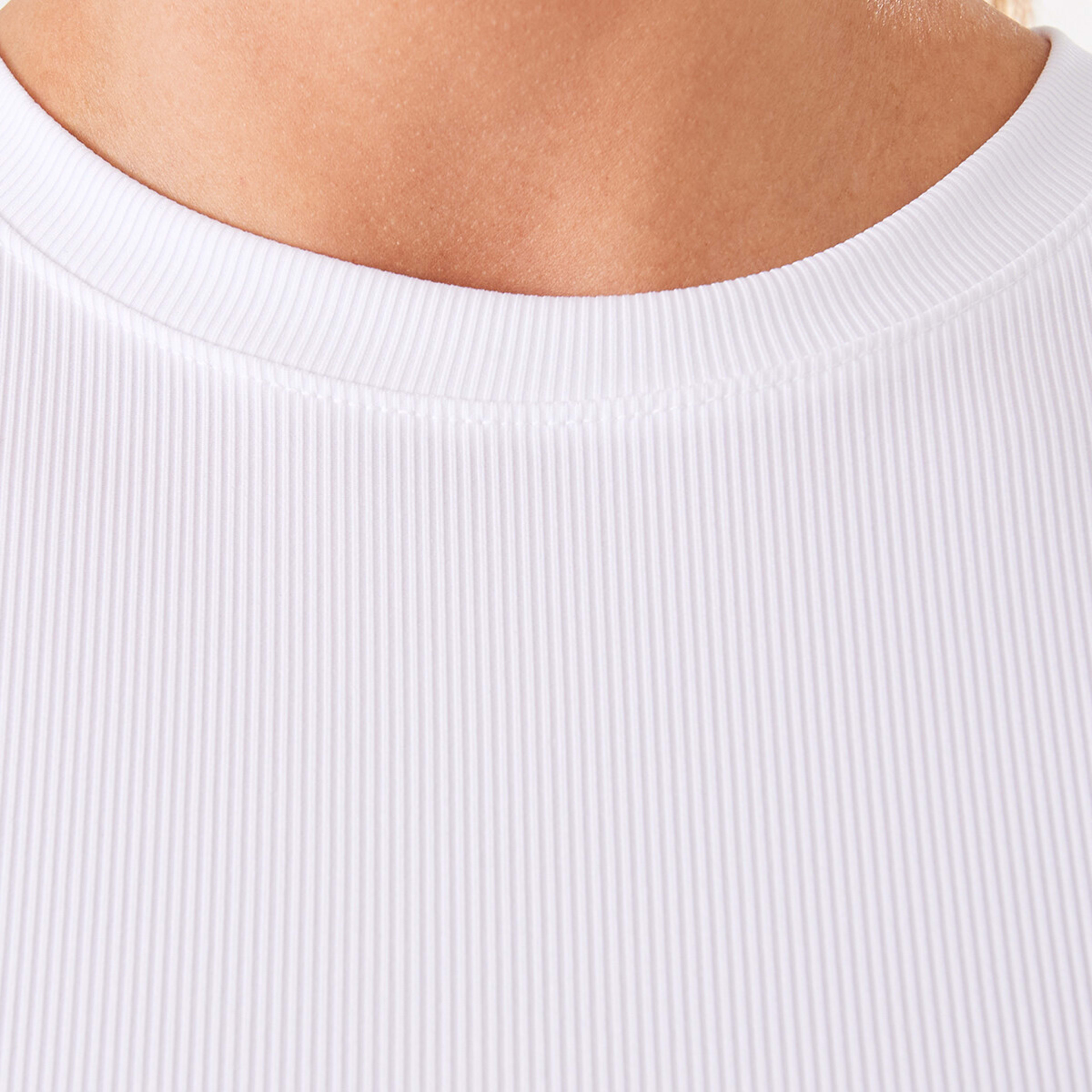 5 Active Womens Rib T-shirt White, 5 of 6