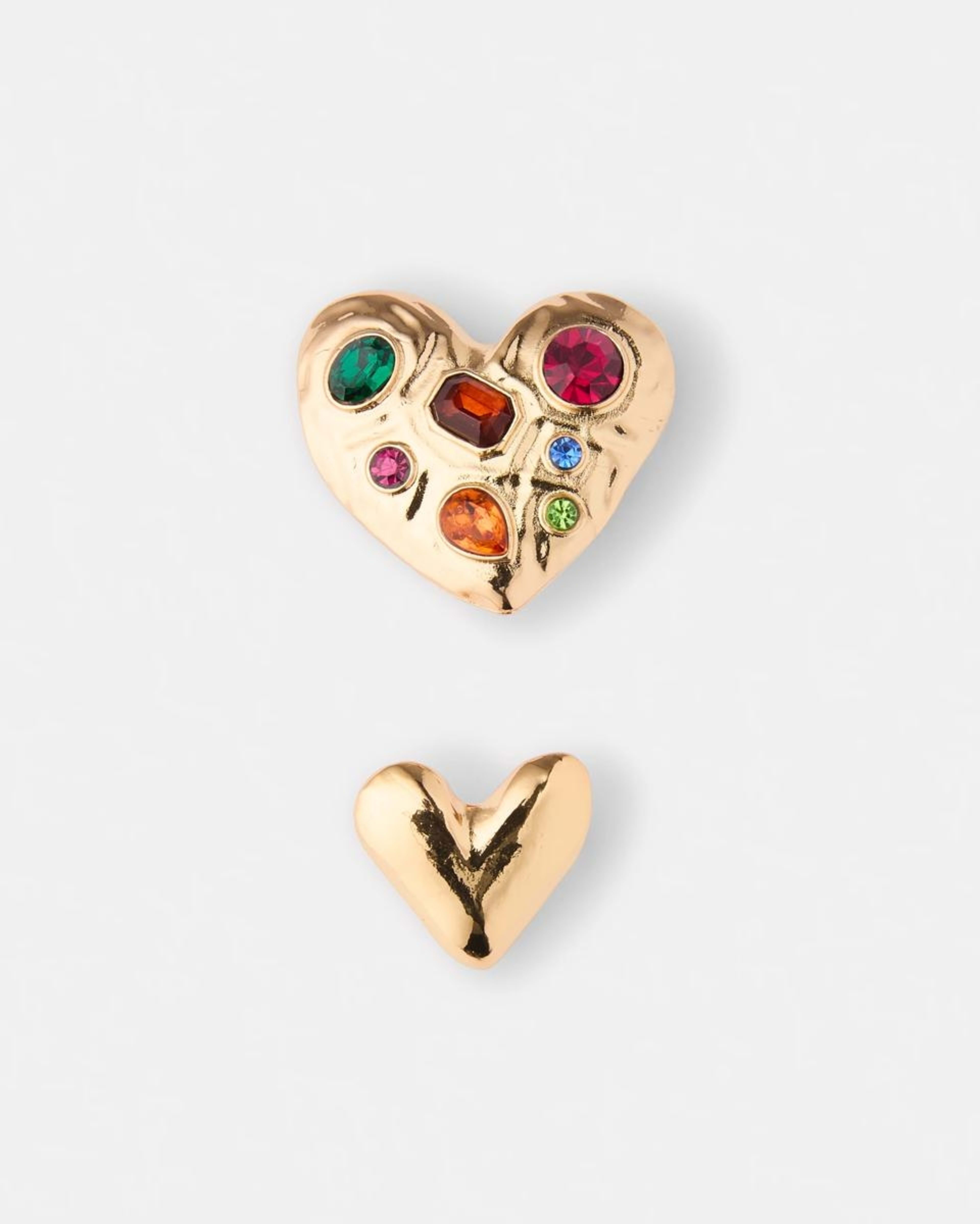 1 2 Pack Heart Brooch - Gold Tone Gold, 1 of 4