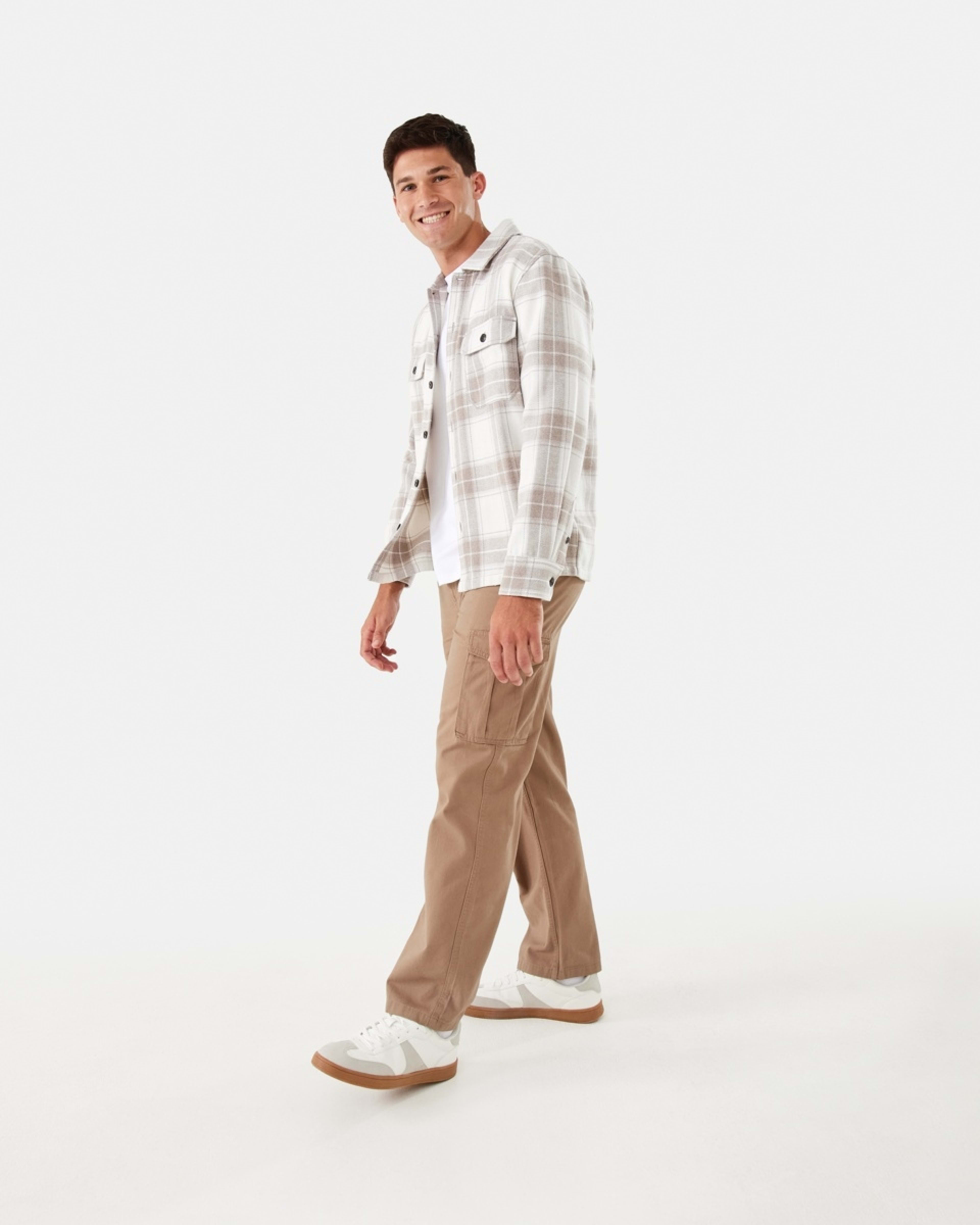 3 Long Sleeve Check Overshirt Bge Check, 3 of 7