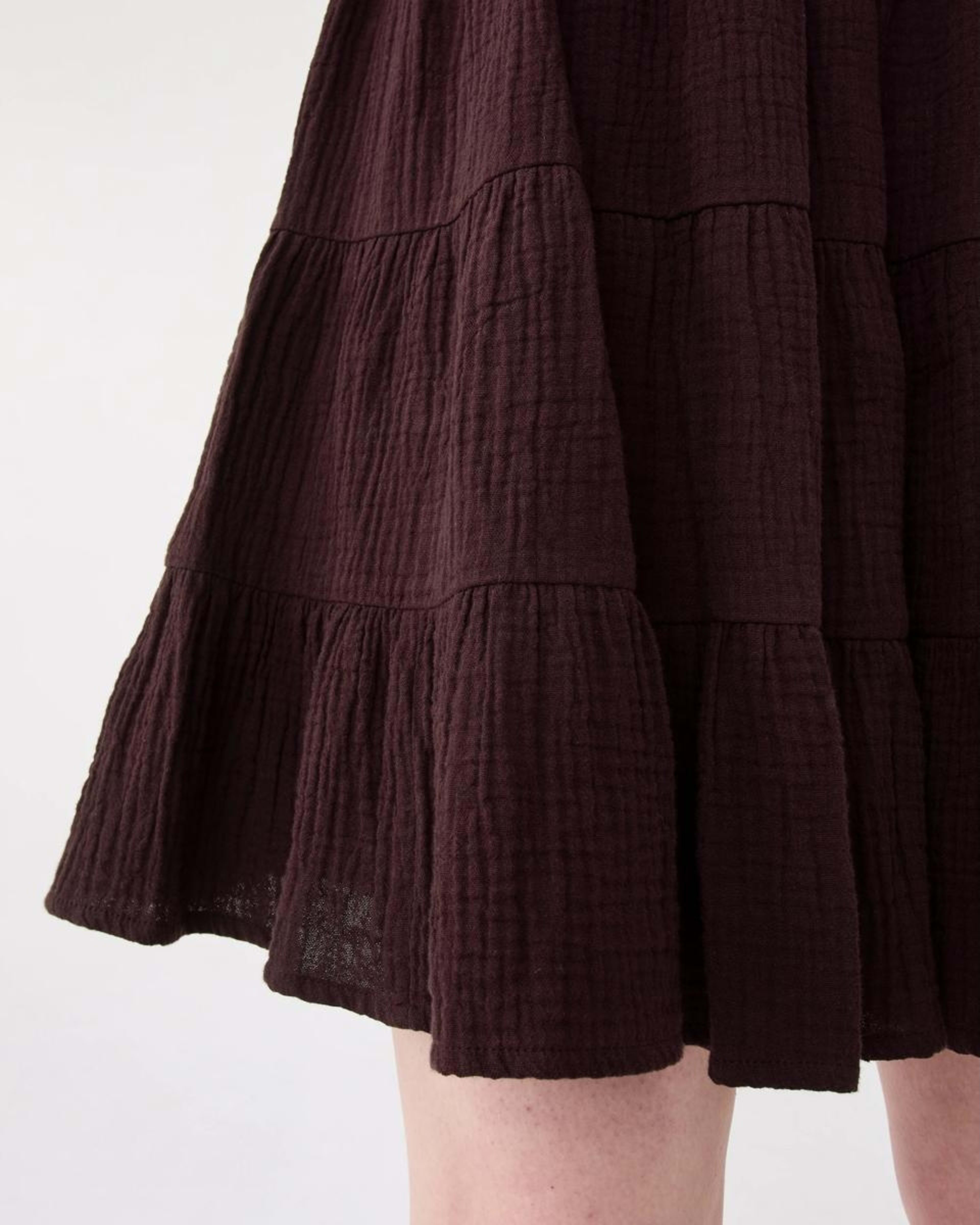 6 Sleeveless Lace Double Cloth Mini Dress Choc Plum, 6 of 9