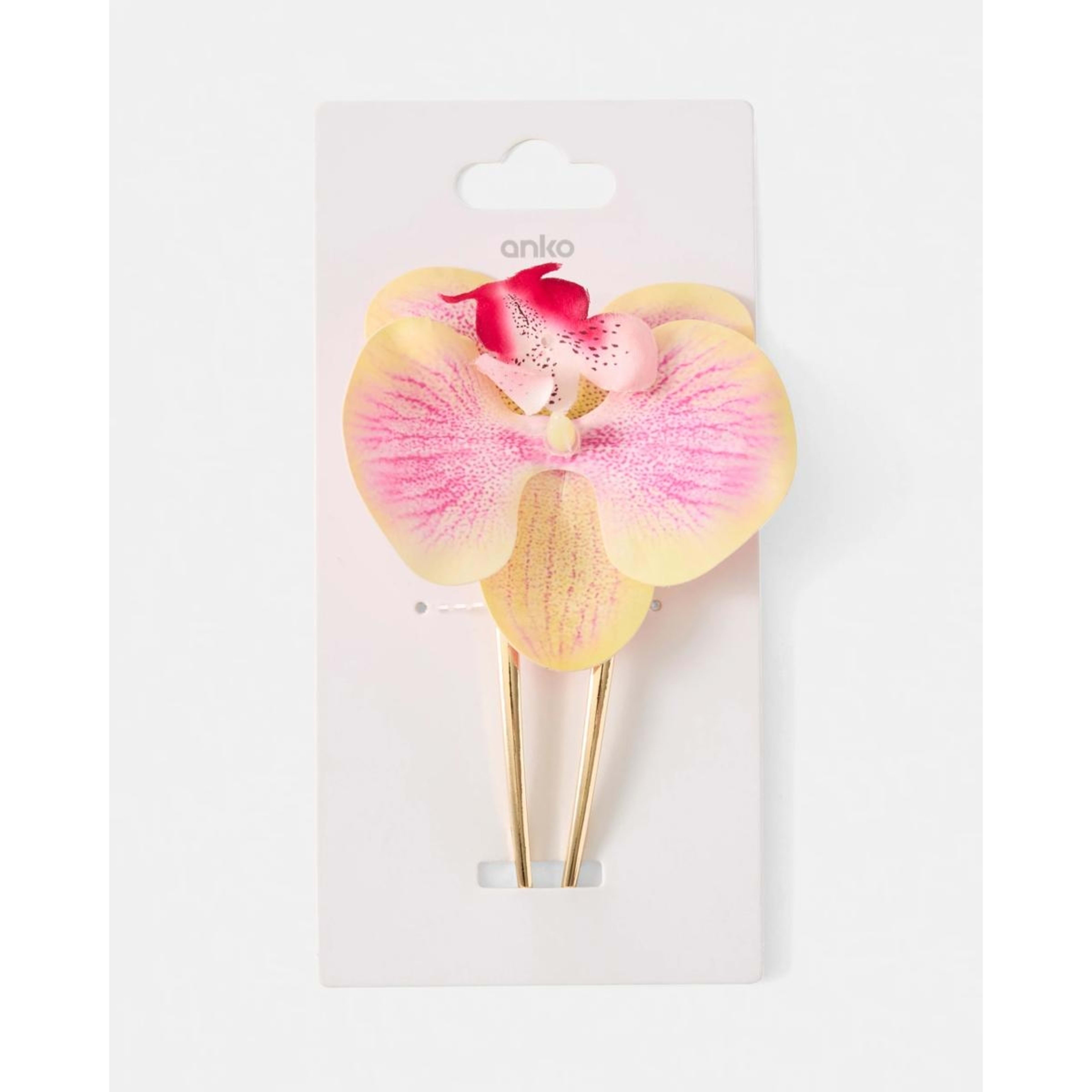 4 Orchid French Hair Pin - Yellow, 4 of 4