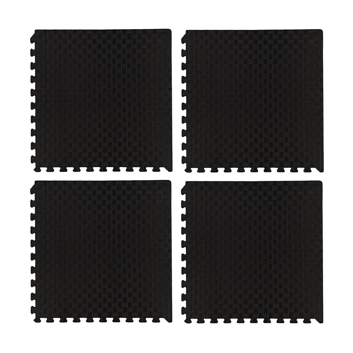 4 Pack EVA Solid Floor Tiles Black Kmart