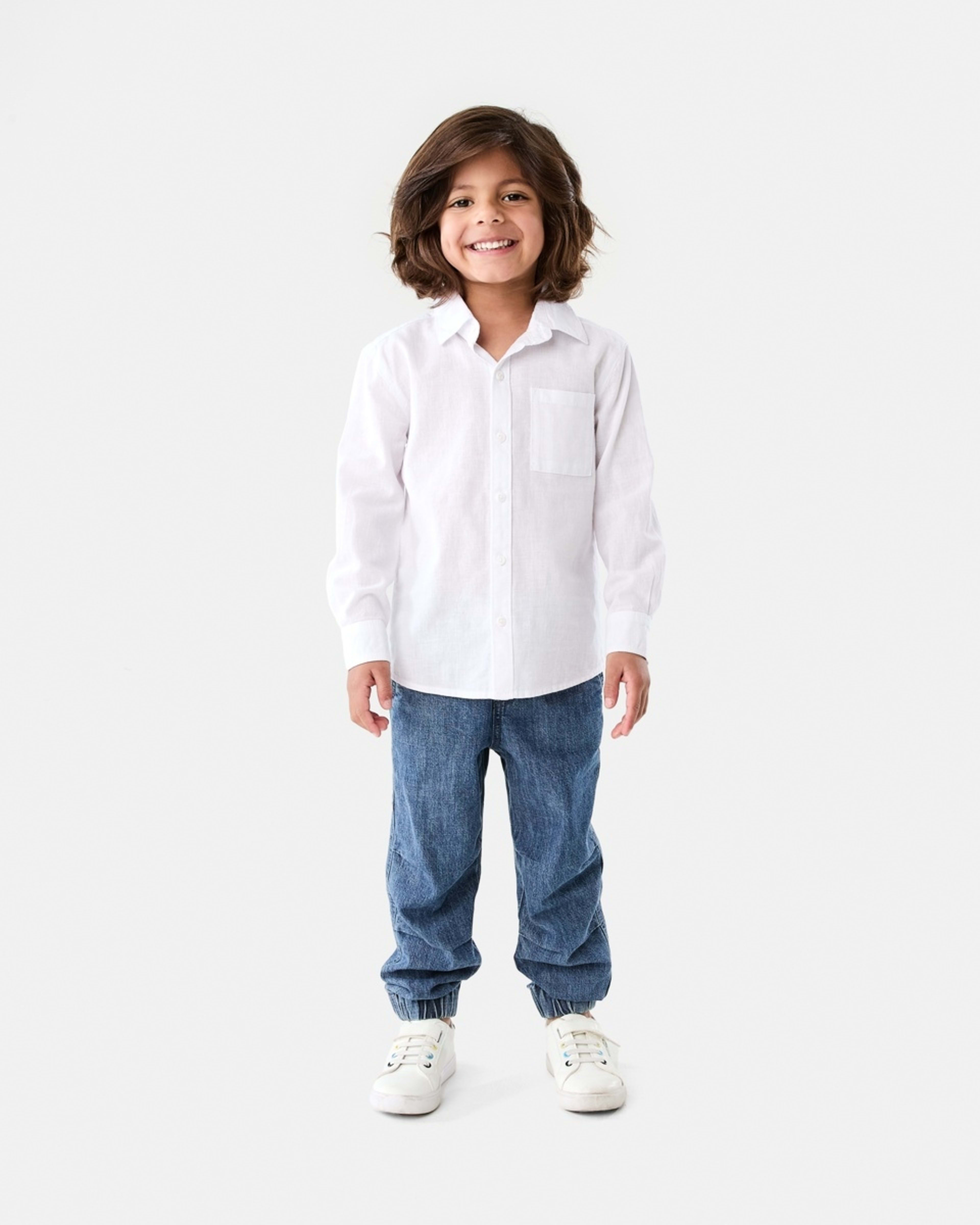 8 Long Sleeve Linen Shirt WHITE, 8 of 9
