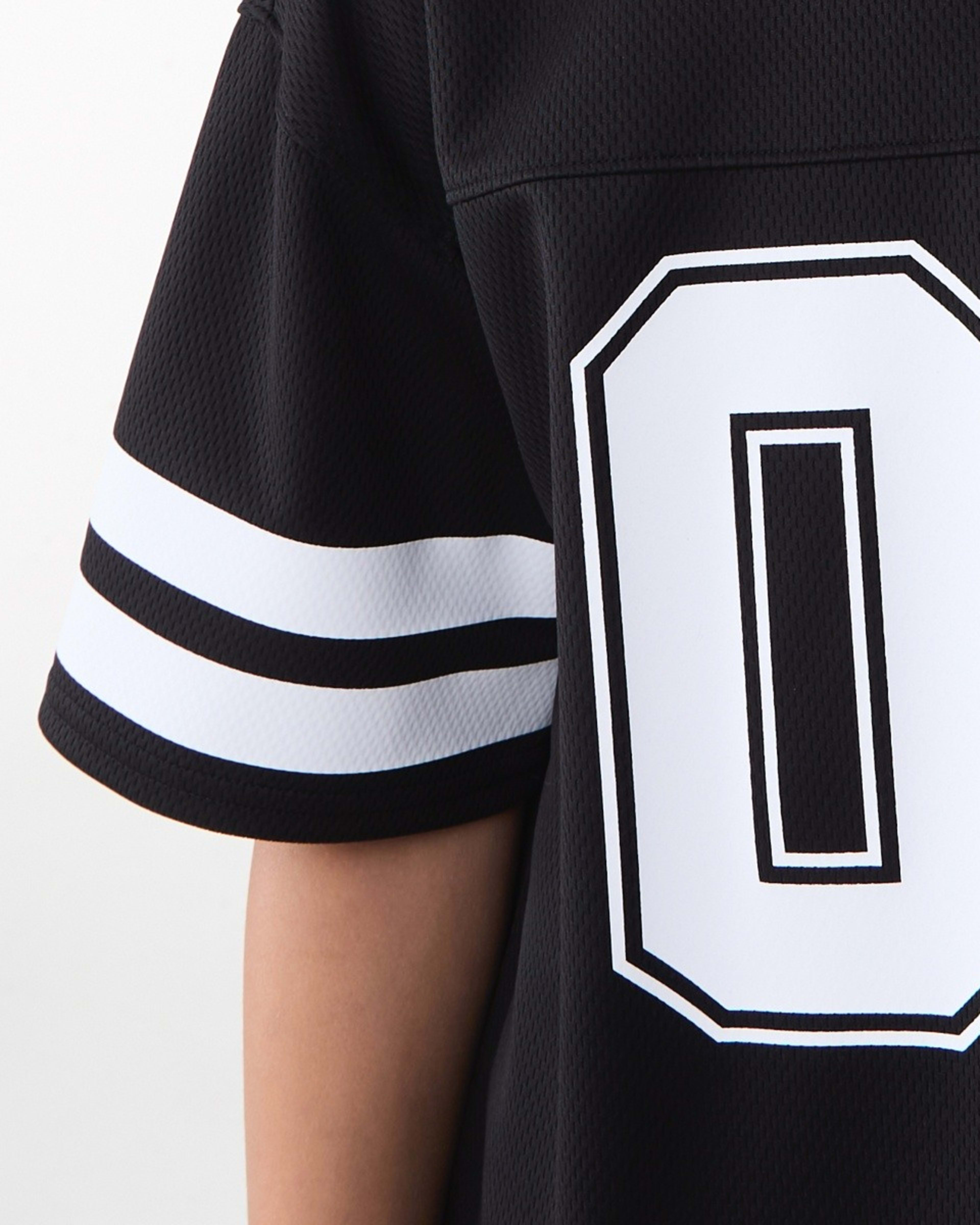 3 Short Sleeve Oversized Mesh T-shirt JERSEY 02 BLACK, 3 of 6