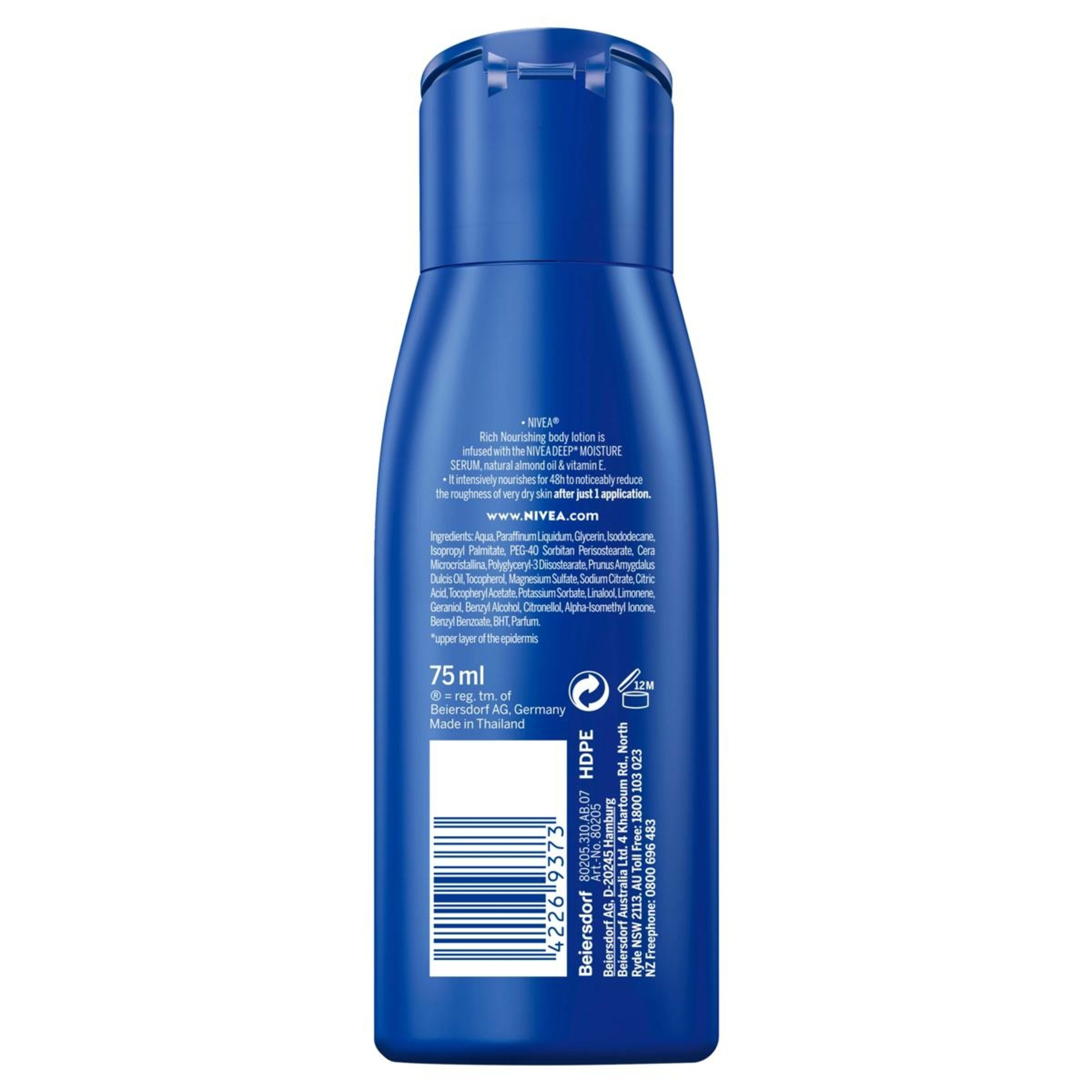 2 Nivea Rich Nourishing Body Lotion 75ml - Natural Almond Oil and Vitamin E, 2 of 7