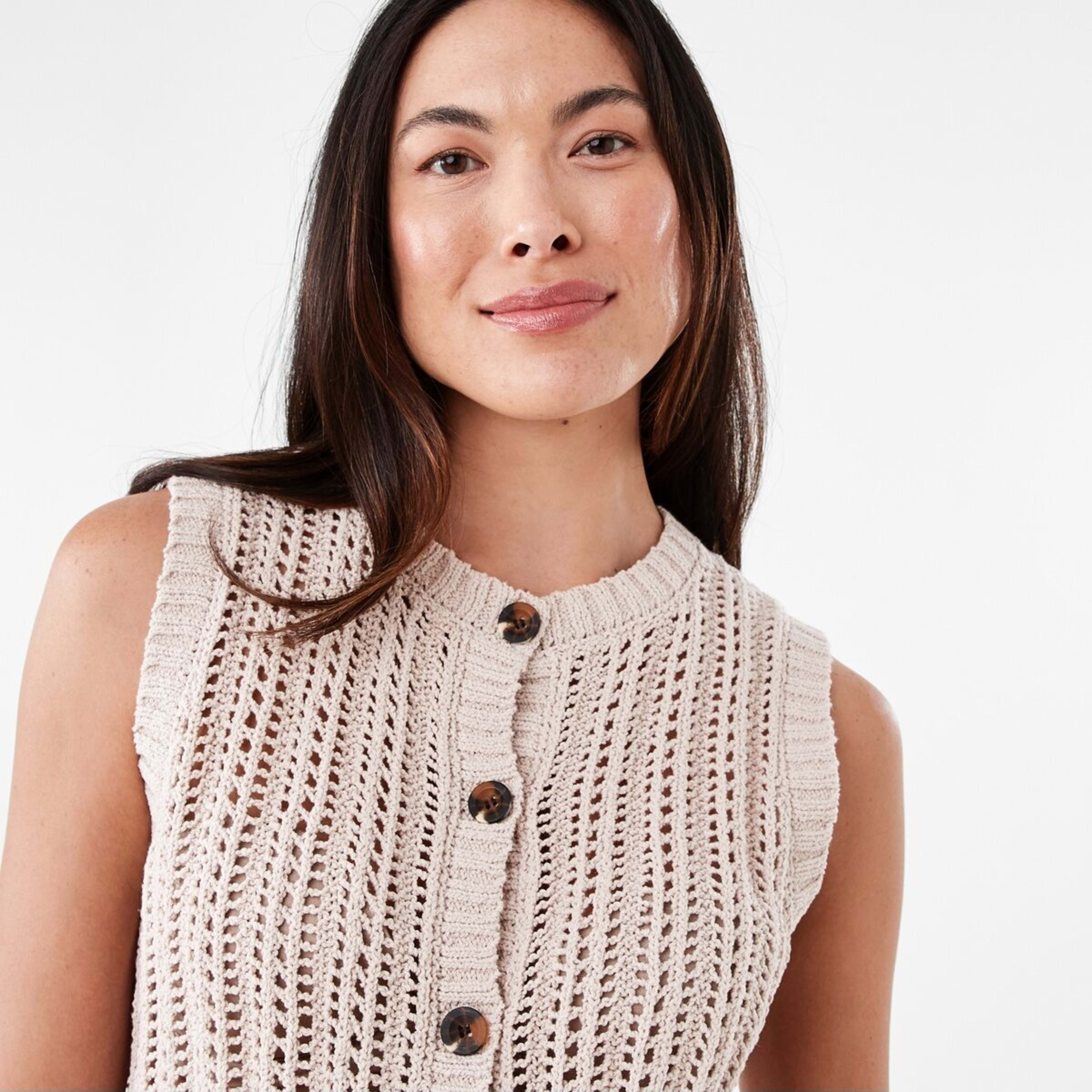 4 Knit Vest Bone Beige, 4 of 6