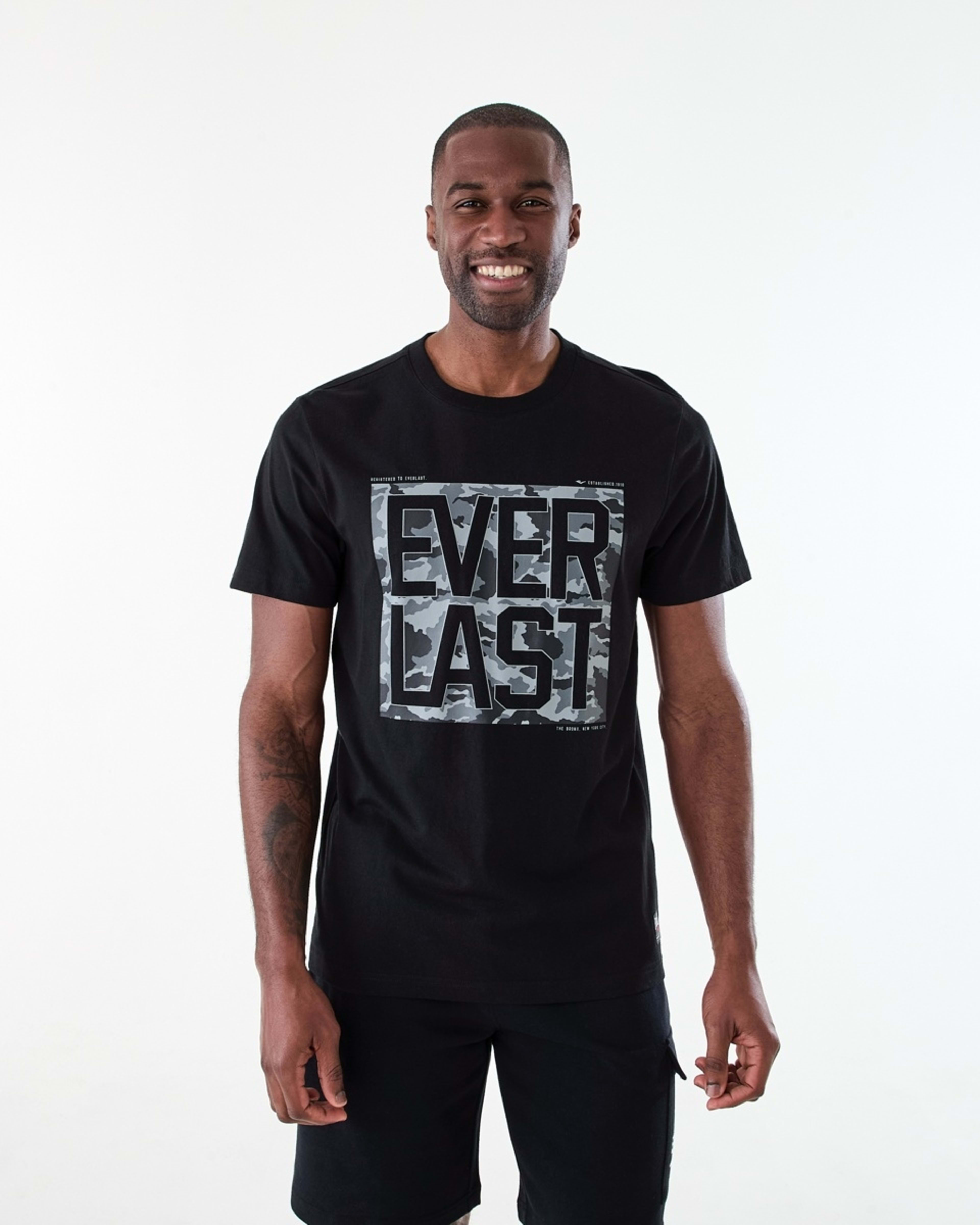 1 Everlast Mens Camo T-shirt EVERLAST BLACK, 1 of 7