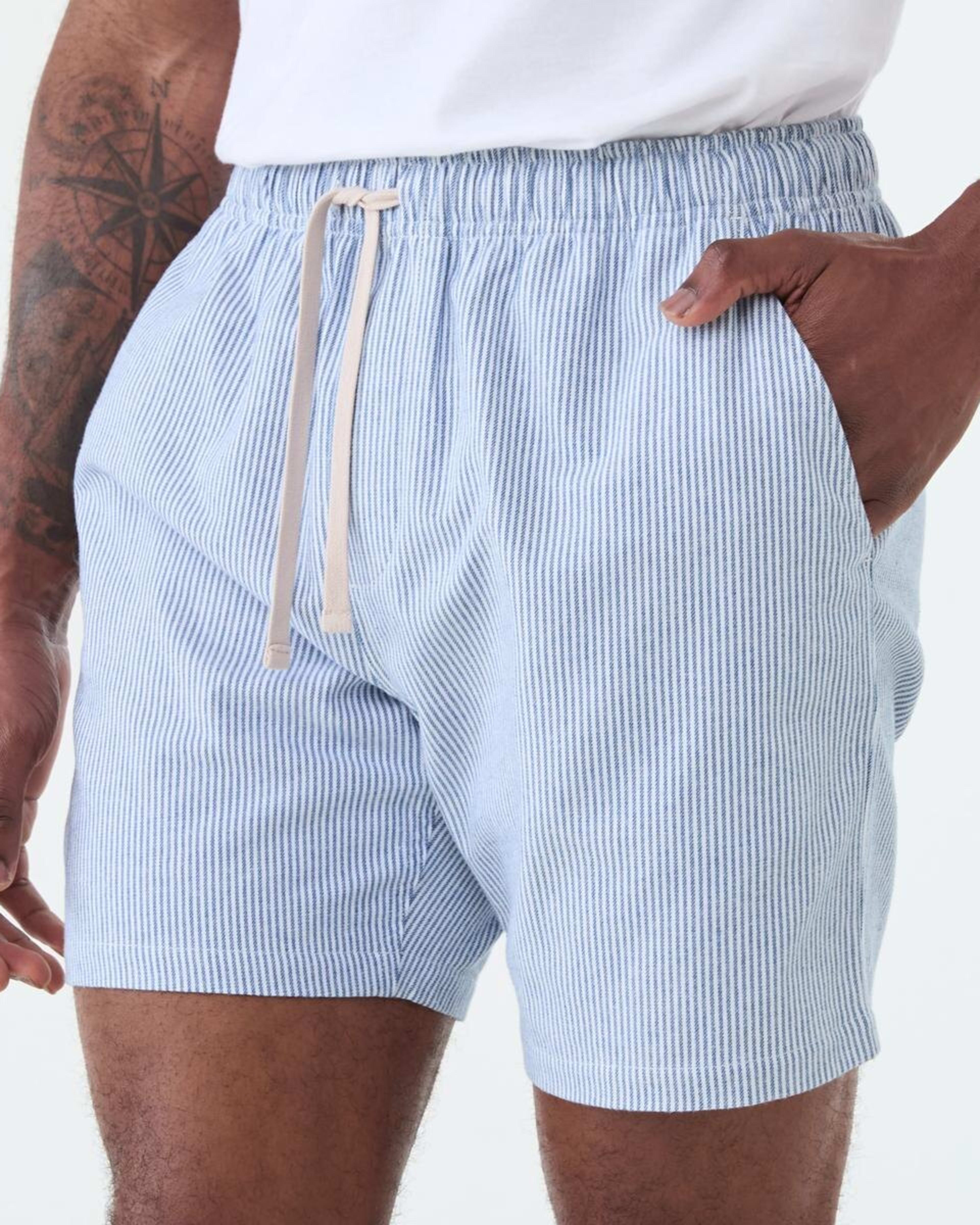 2 Textured Volley Shorts MICROSTRIPE FELICIA BLUE, 2 of 6